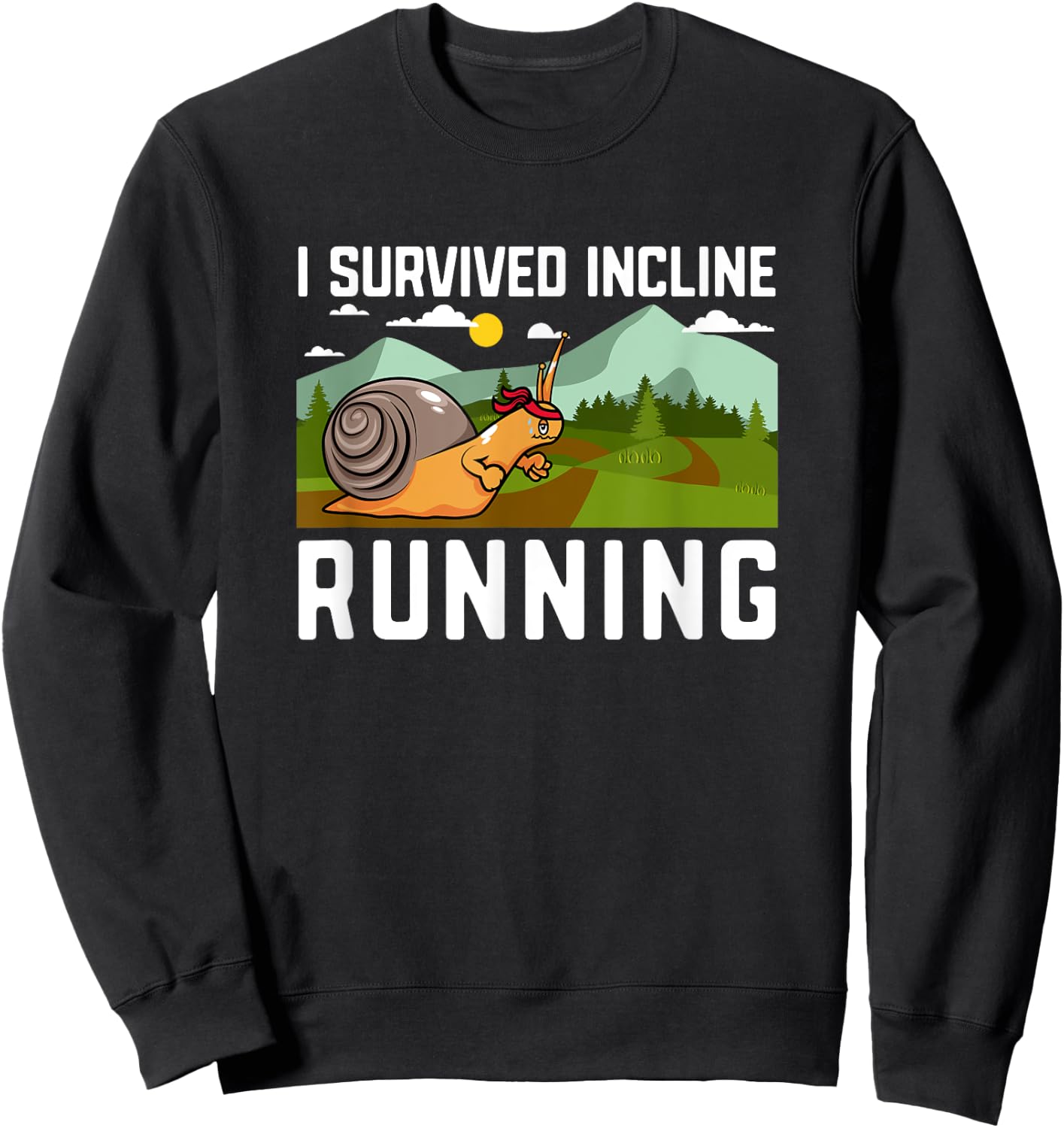 Incline Runners Treadmill Fitness Muscle Workout Hill Sprint Sweatshirt - Sweatshirt | Black