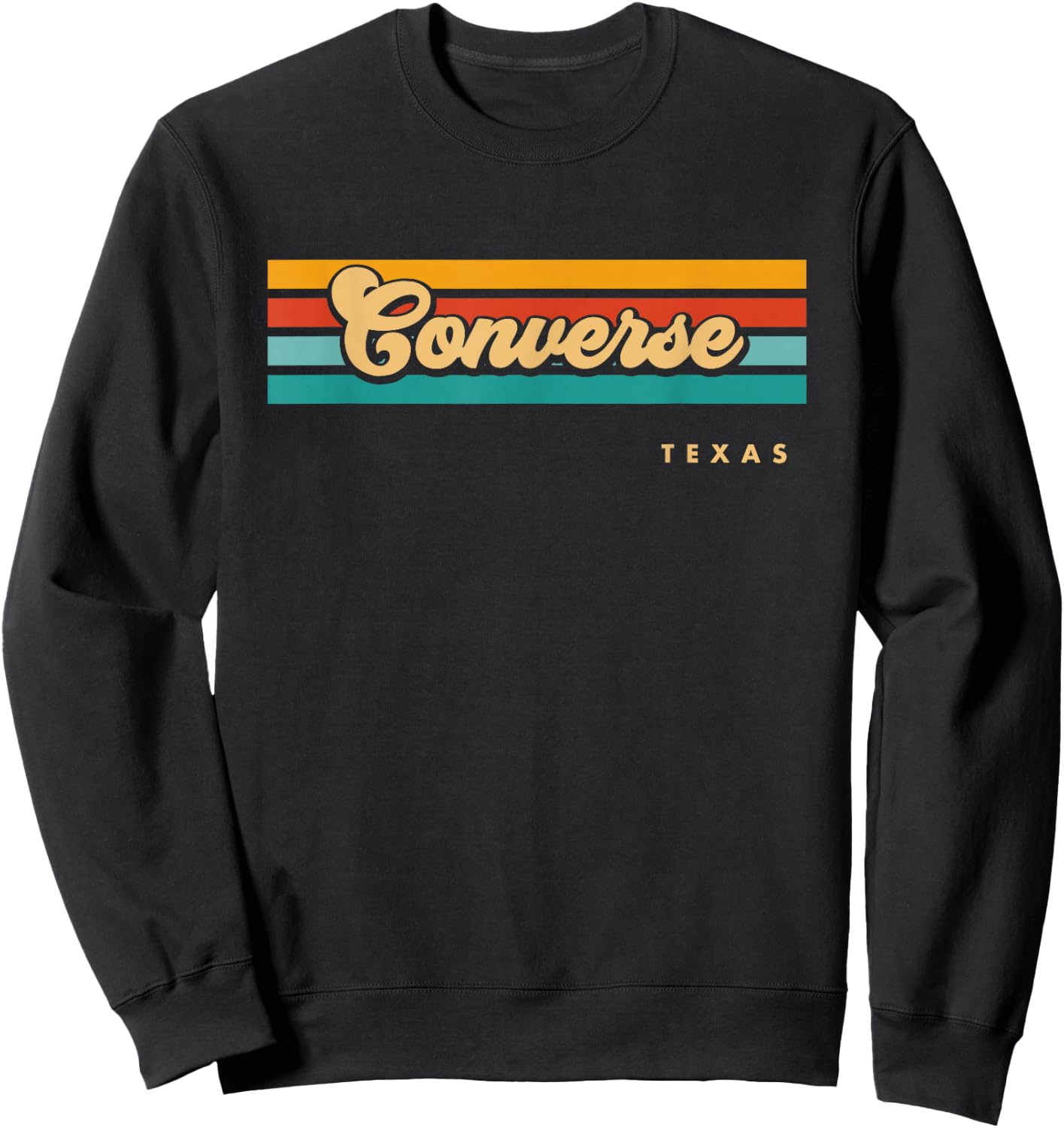 Vintage Sunset Stripes Converse, Texas Sweatshirt - Sweatshirt | Black
