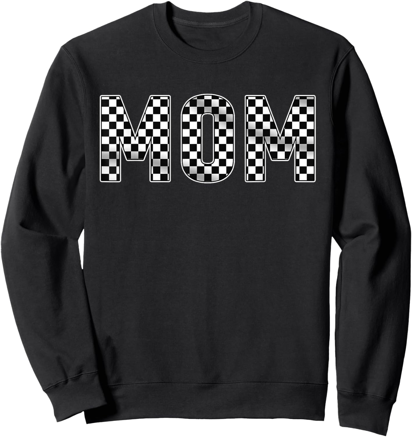 Pit Crew Mom Racing Car Family Matching Birthday Party Sweatshirt - Sweatshirt | Black