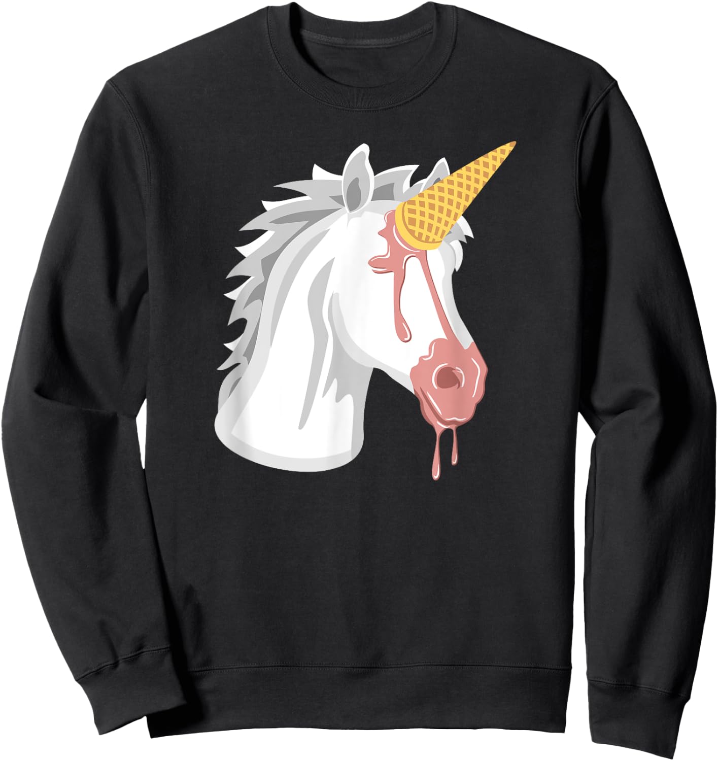 Ice Cream Cone Funny Unicorn Clothing Women Girls Sweatshirt - Sweatshirt | Black