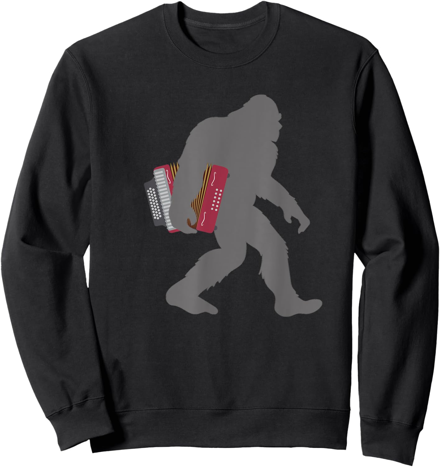 Funny Accordionist Bigfoot musician with Accordion Sweatshirt - Sweatshirt | Black