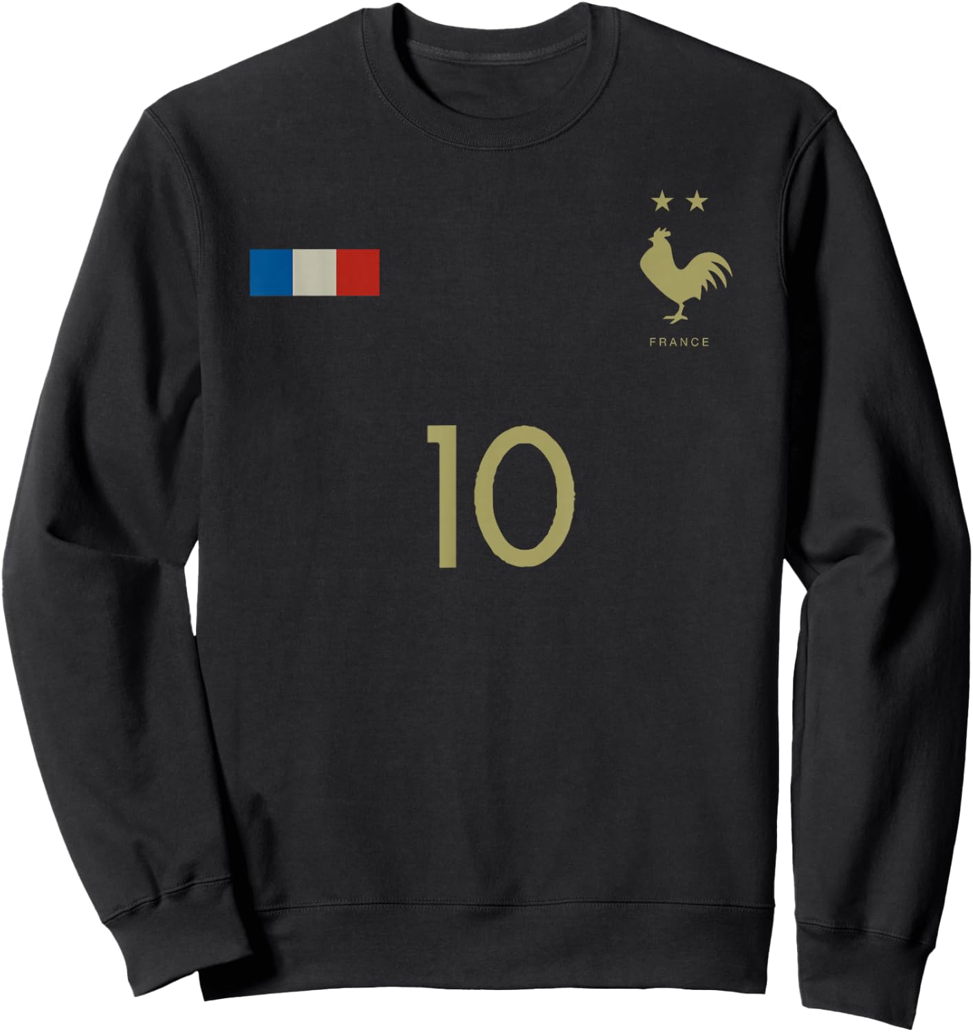 France Number 10 French Soccer Retro Football France Sweatshirt - Sweatshirt | Black
