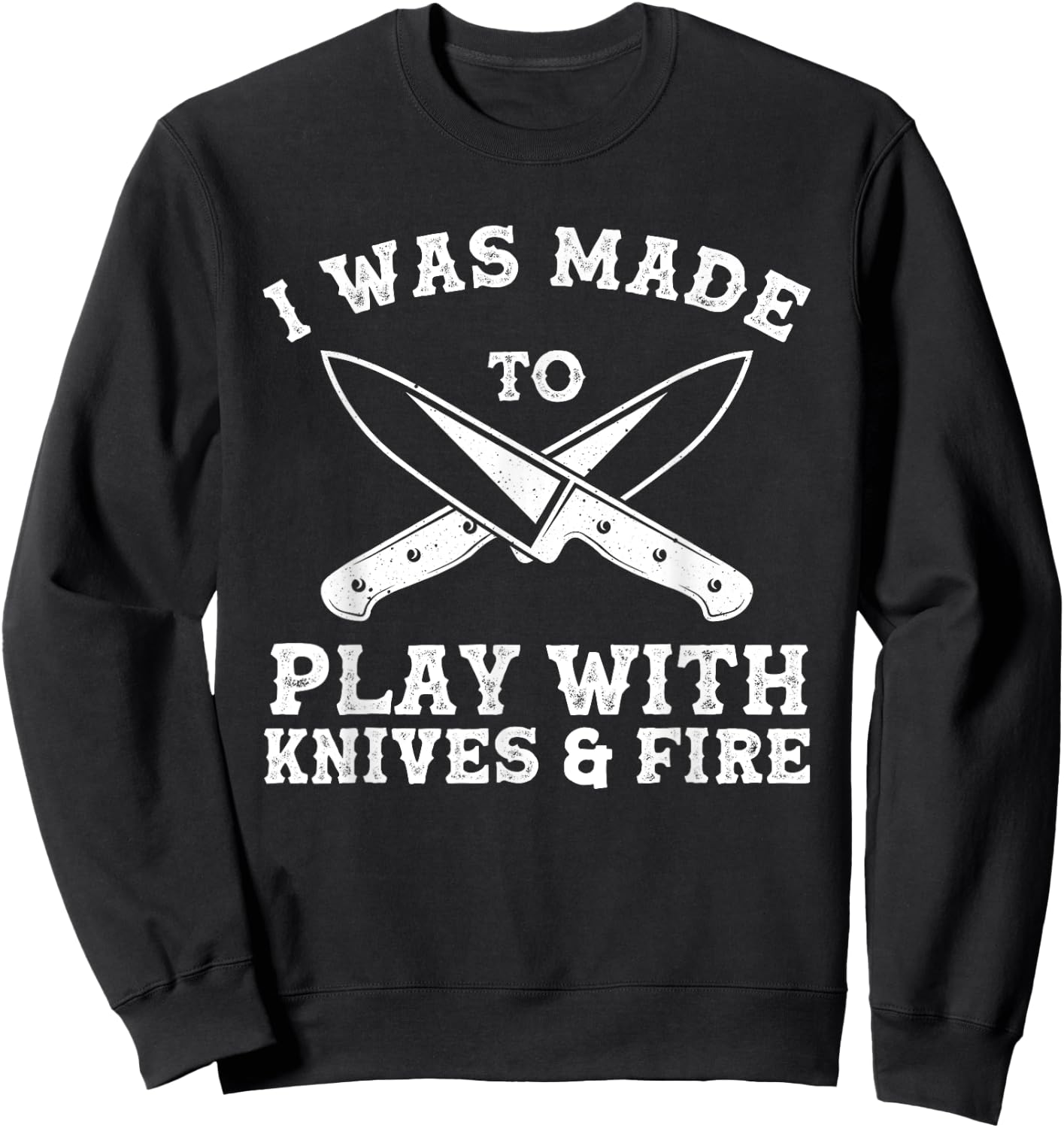 Funny Chef Art Women Knife Kitchen Apparel Chef Sweatshirt - Sweatshirt | Black
