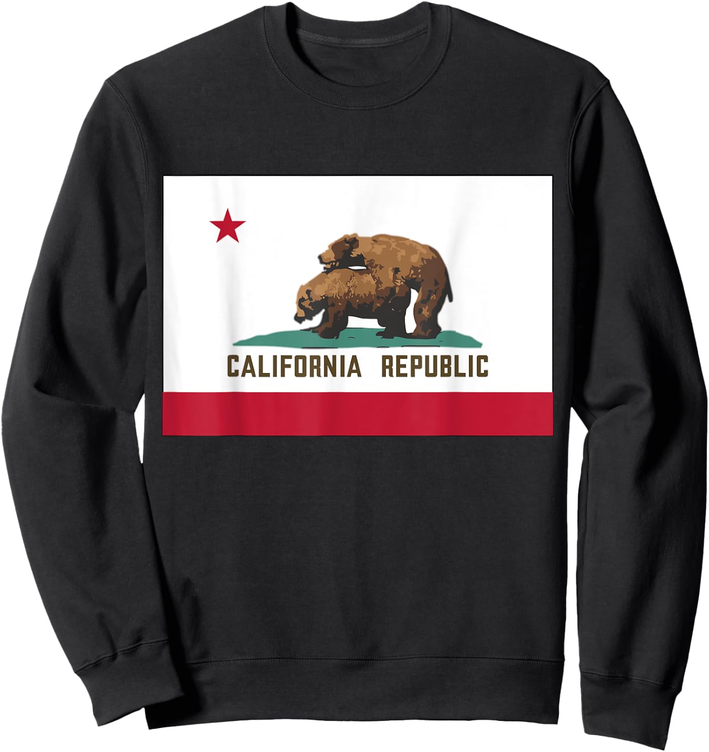 California Republic Funny Humping Grizzly Bears CA State Map Sweatshirt - Sweatshirt | Black