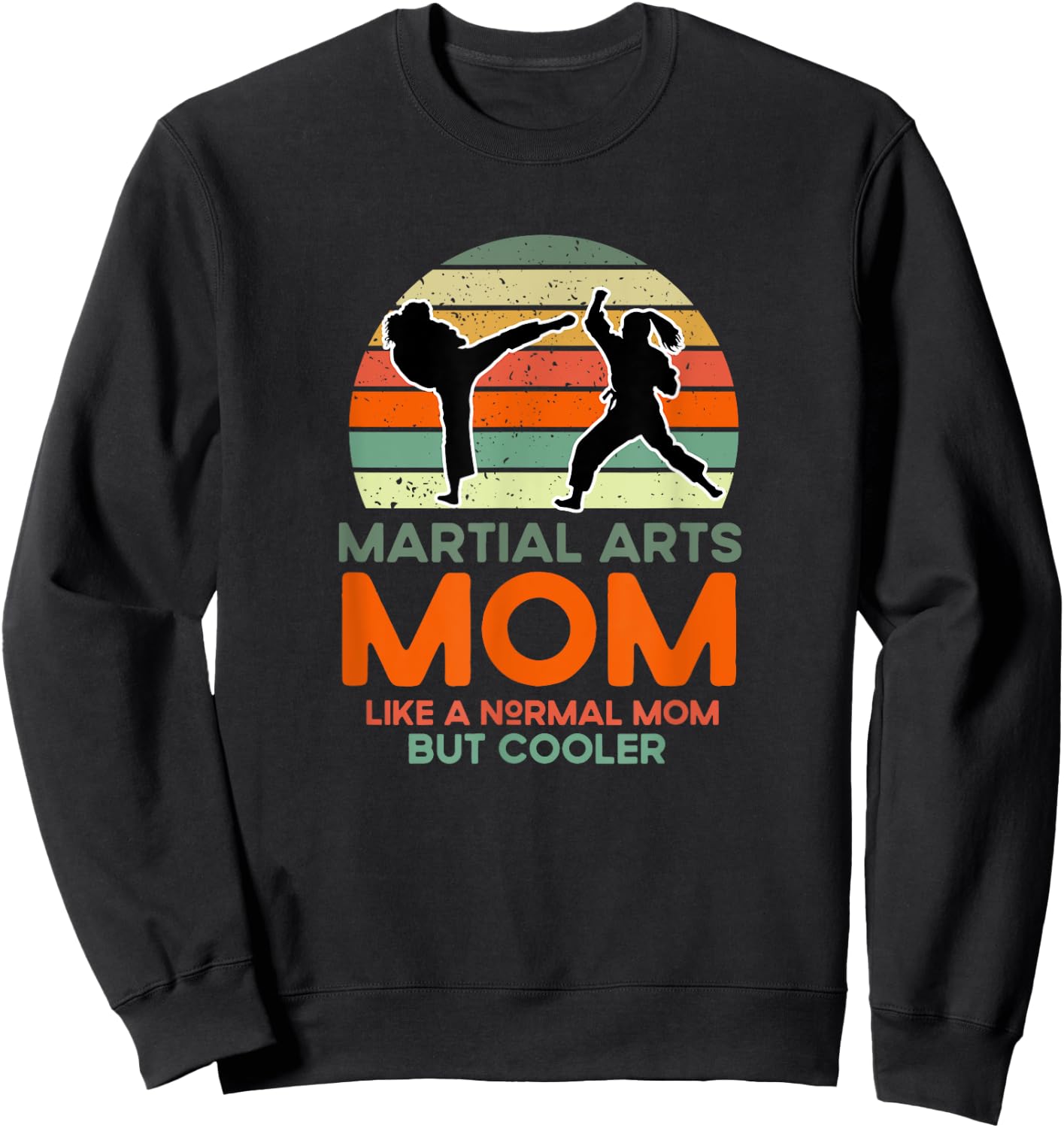 Martial Arts Mom Vintage Retro Apparel For Mothers Sweatshirt - Sweatshirt | Black