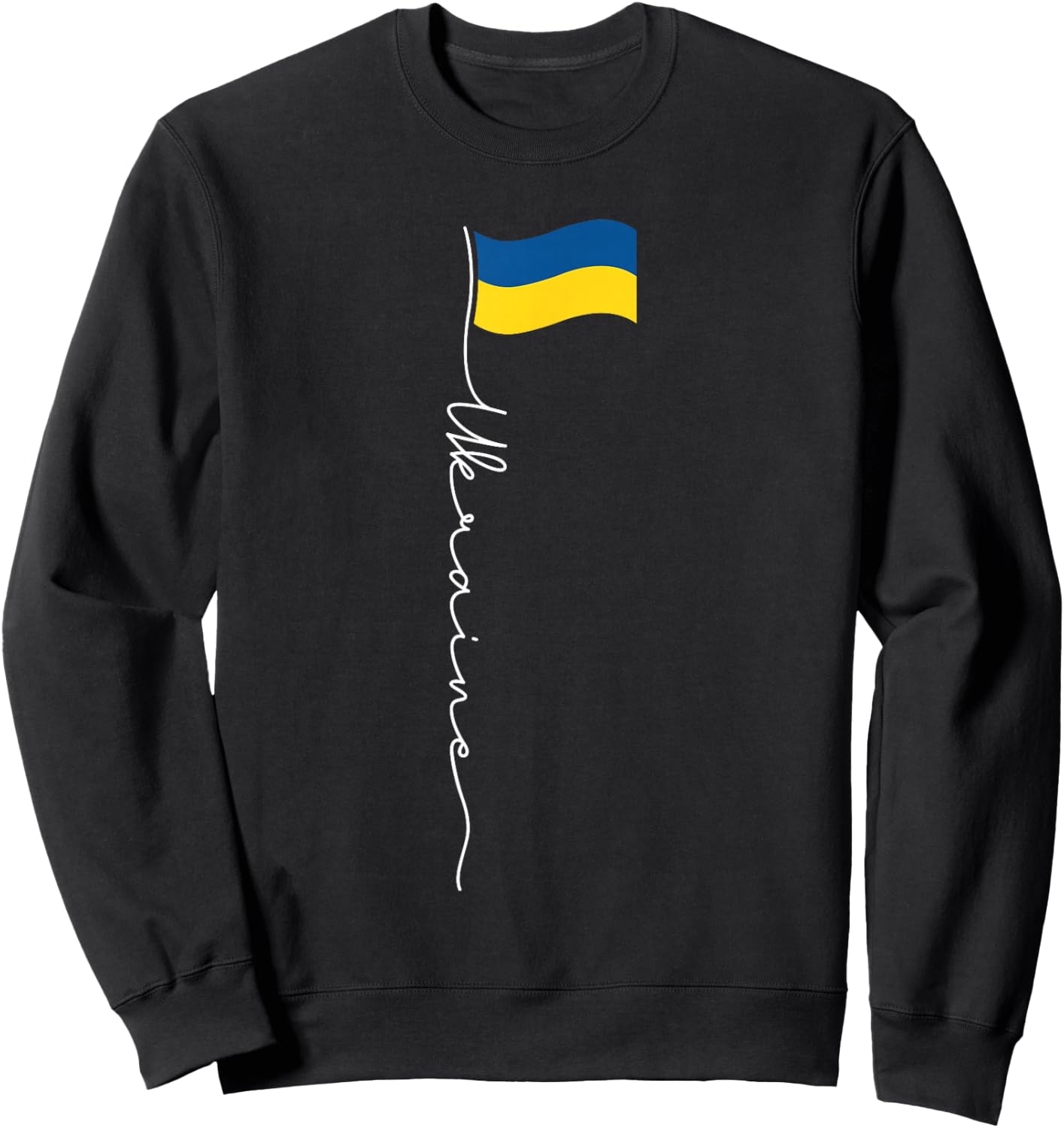 Ukraine Signature Flag Pole - Patriotic Ukrainian Flag Small Sweatshirt - Sweatshirt | Black
