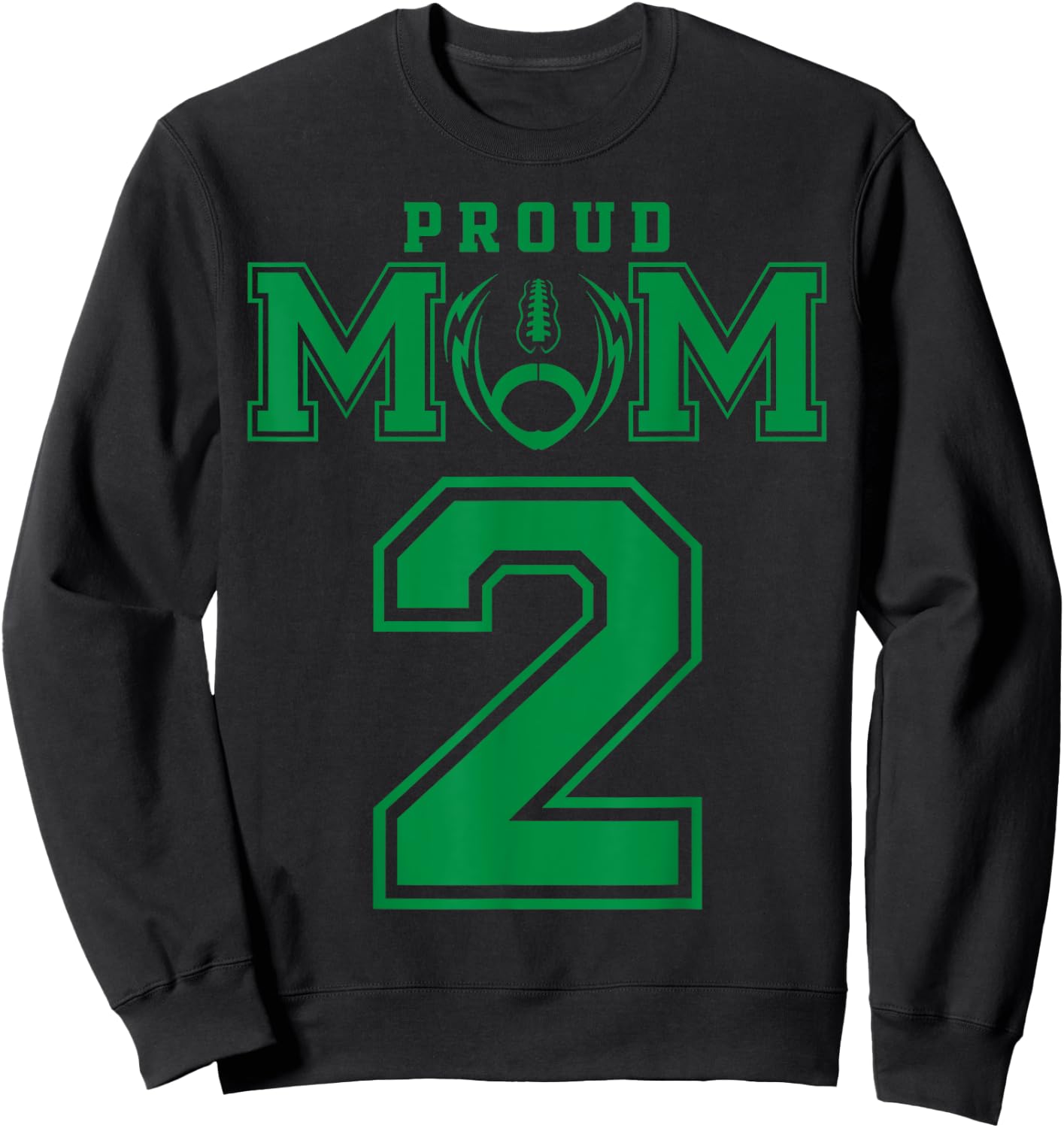 Custom Proud Football Mom Number 2 G Personalized Sweatshirt - Sweatshirt | Black