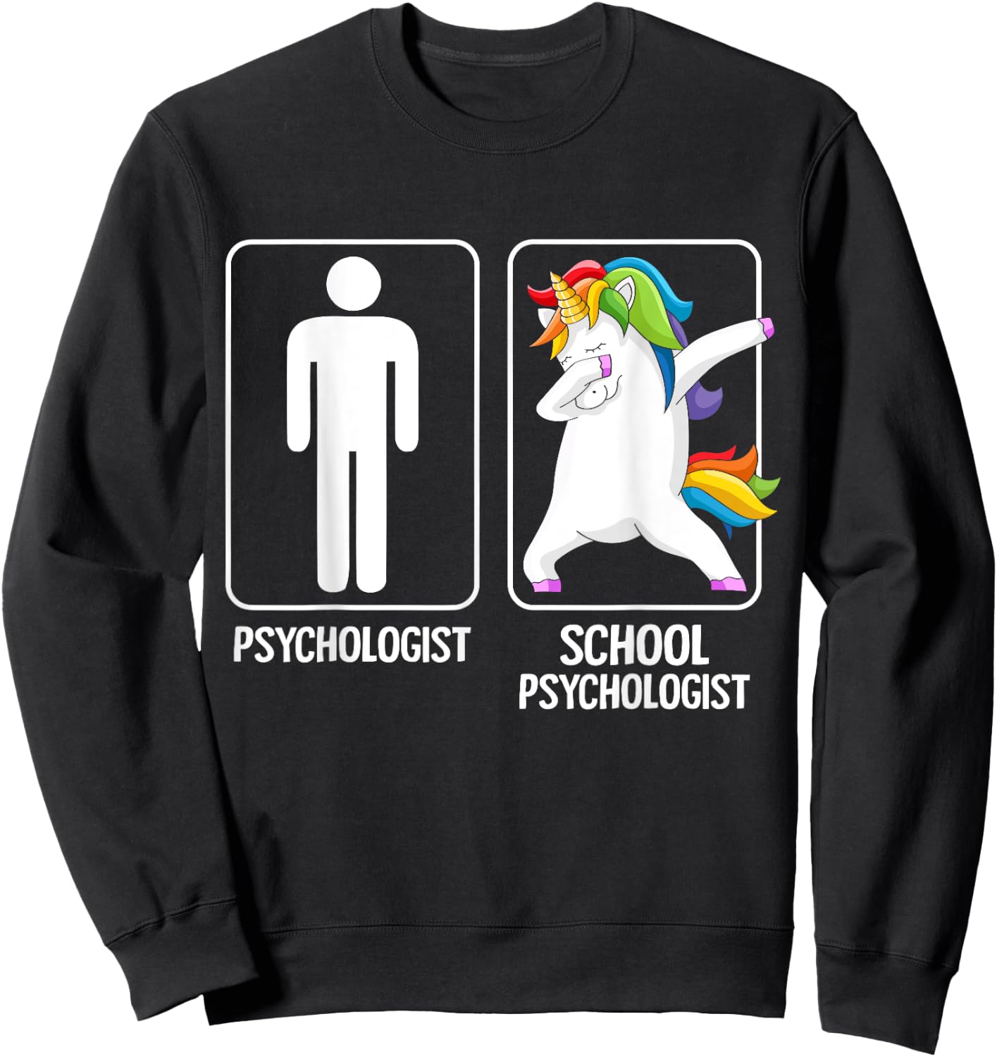 Unicorn Psychologist School Psychology Back To School Sweatshirt - Sweatshirt | Black