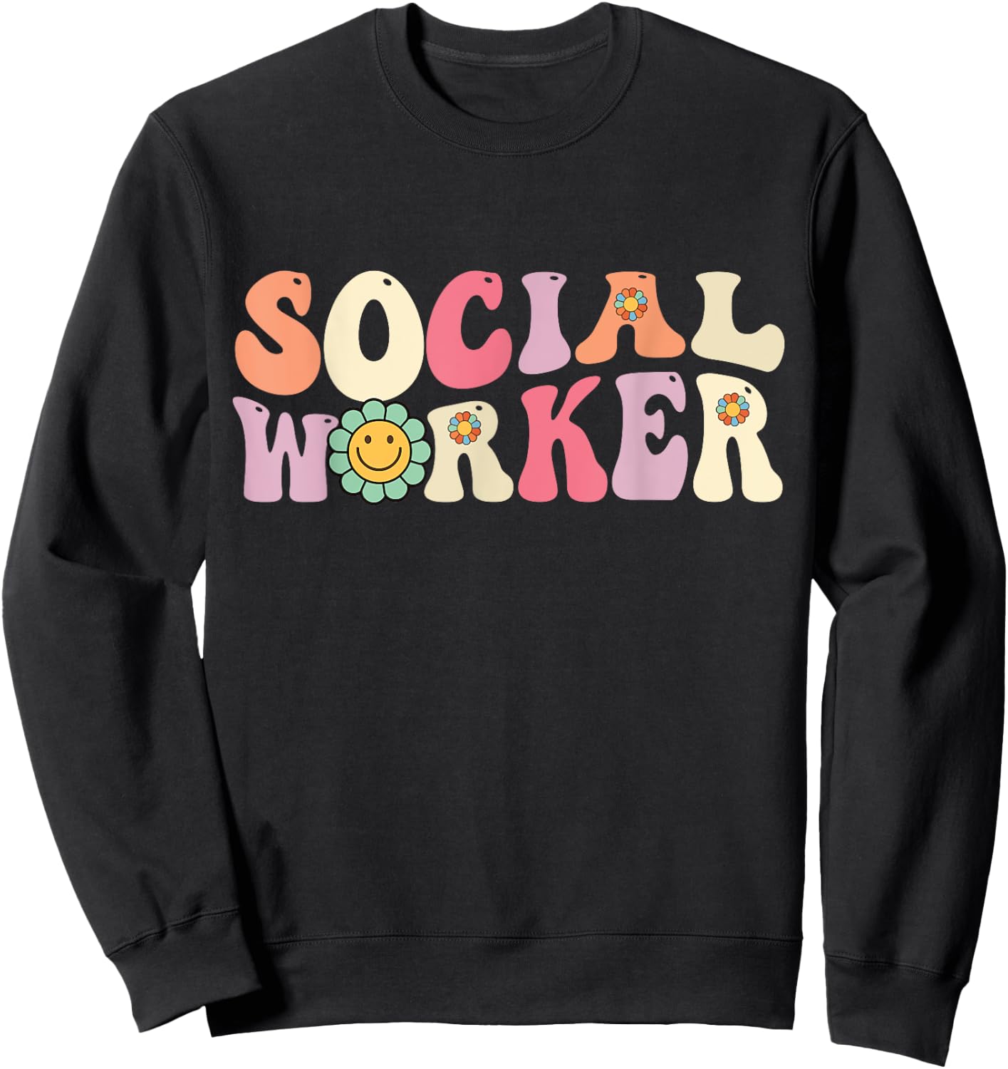 Social Worker Groovy Retro Vintage 60s 70s Design Sweatshirt - Sweatshirt | Black