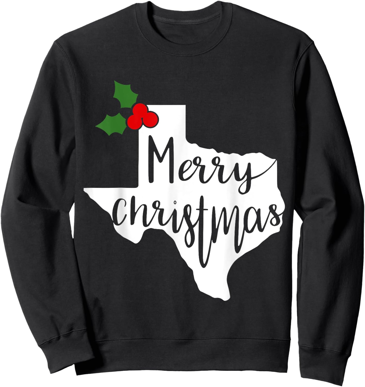 Merry Texmas Texas Christmas Sweatshirt - Sweatshirt | Black