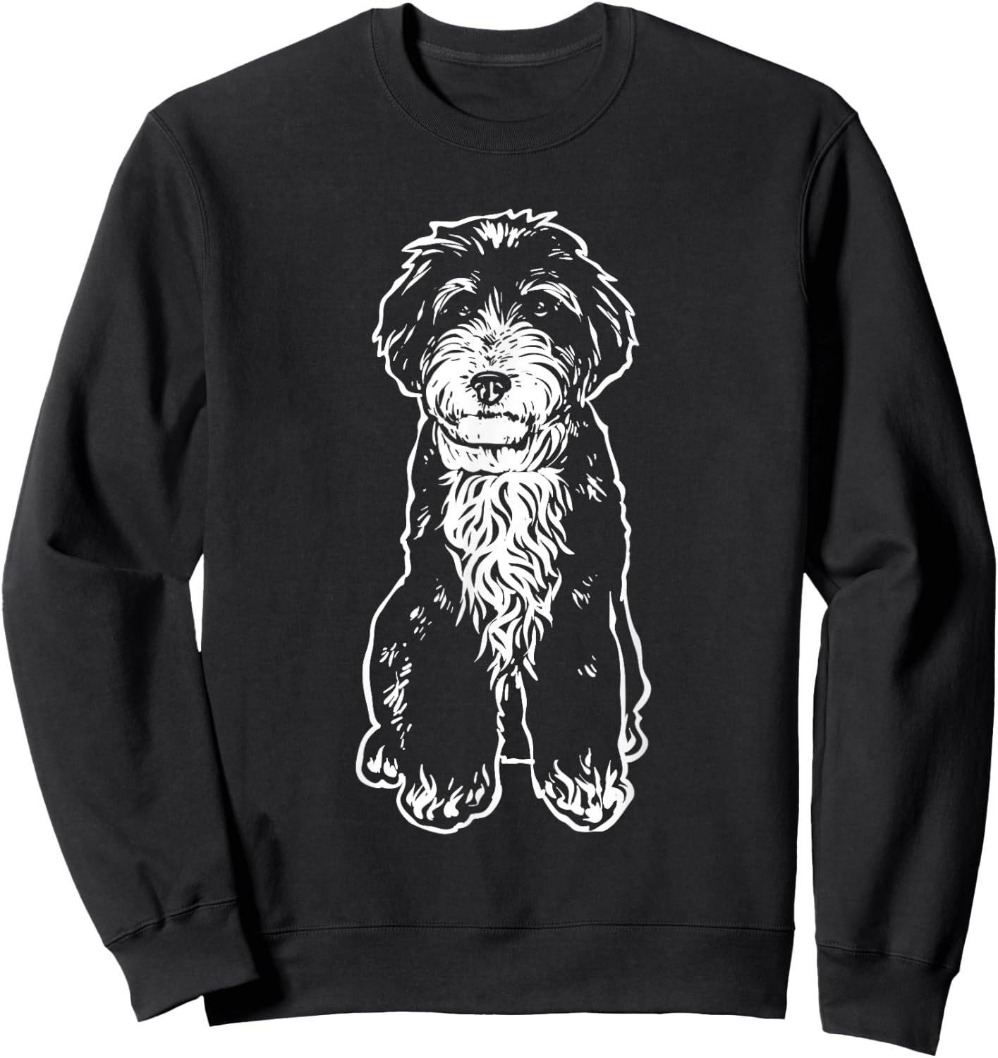 Bernedoodle Dog Doodle Silhouette, Bernedoodle Sweatshirt - Sweatshirt | Black
