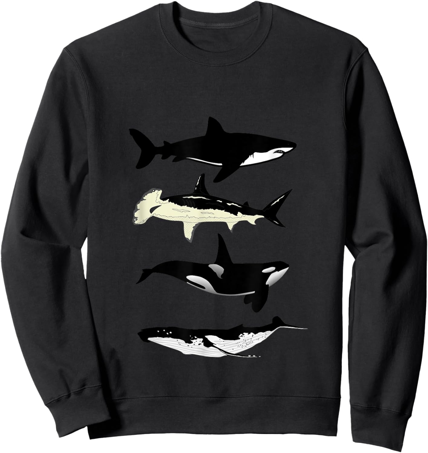 Shark whale orca Ocean Animals Sweatshirt - Sweatshirt | Black