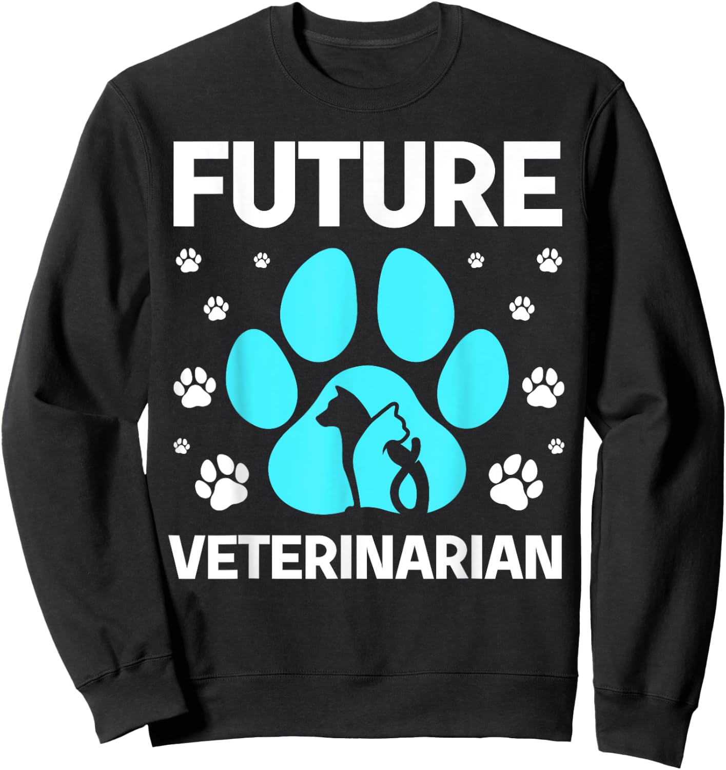 Cool Future Veterinarian Art Women Kids Veterinary Sweatshirt - Sweatshirt | Black