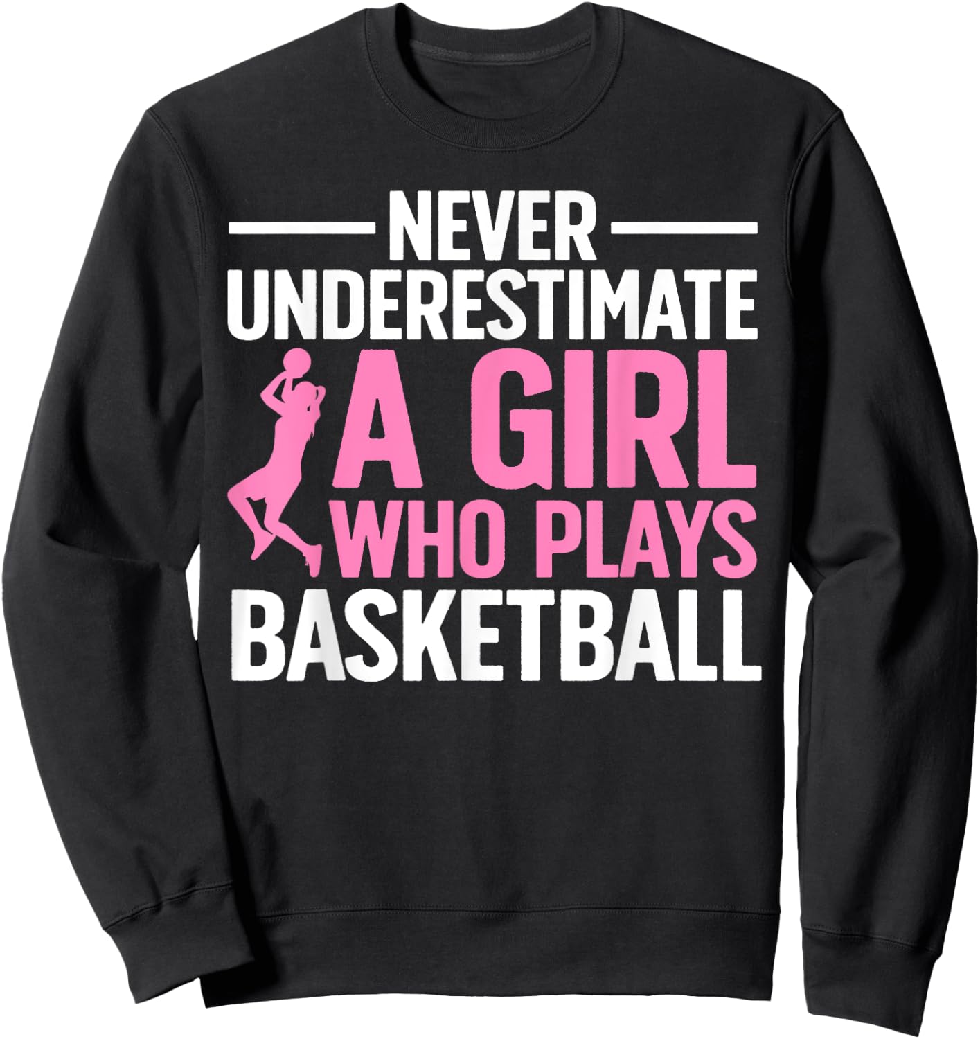 Funny Basketball Art For Girls Youth Teens Basketball Player Sweatshirt - Sweatshirt | Black