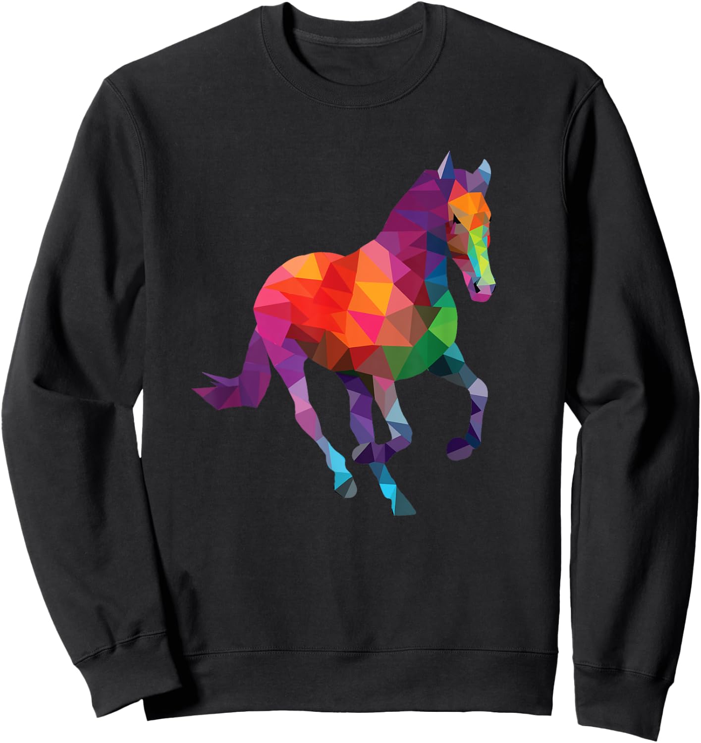 Geometric Horse - Horseman Horses Equestrian Riding Lover Sweatshirt - Sweatshirt | Black