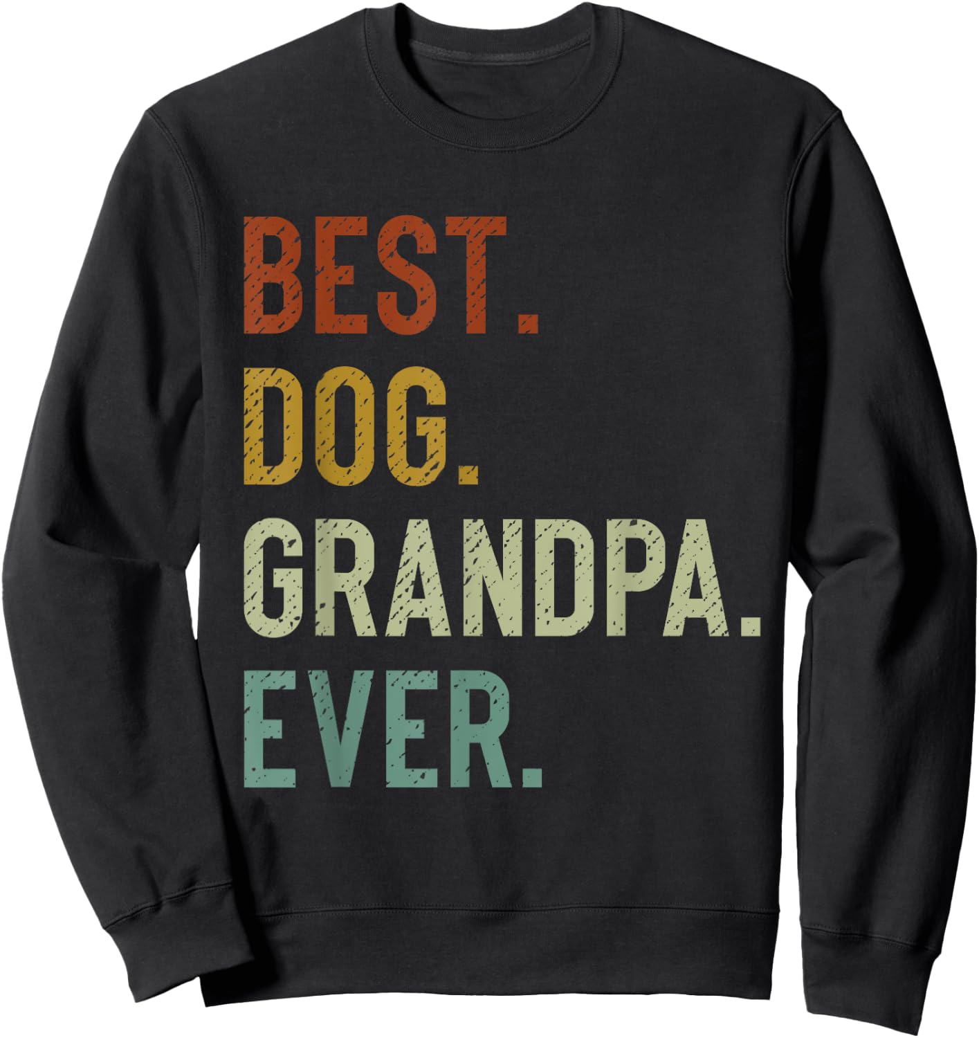 Best Dog Grandpa Ever Vintage Retro Grandpaw Sweatshirt - Sweatshirt | Black