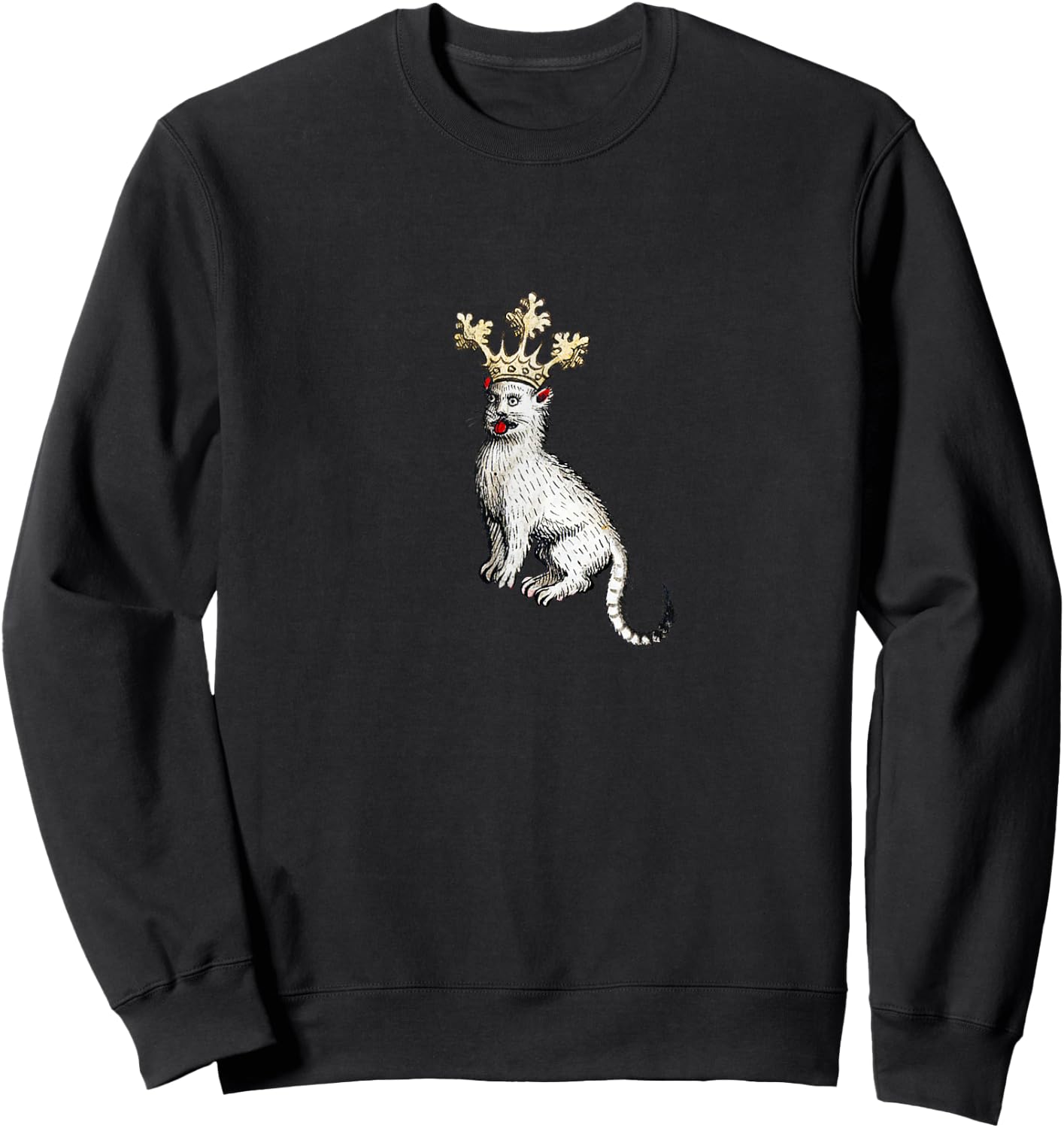 Weird Medieval Cat King Sweatshirt - Sweatshirt | Black