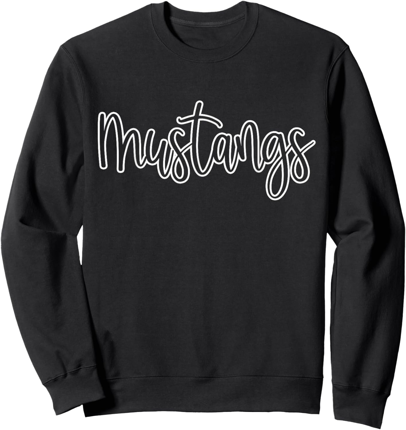 Mustangs Mascot School Sports Fan Team Spirit Sweatshirt - Sweatshirt | Black