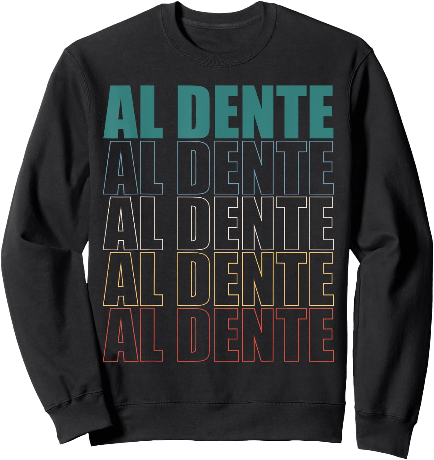 Vintage Pasta Lover Al Dente Noodles Sweatshirt - Sweatshirt | Black