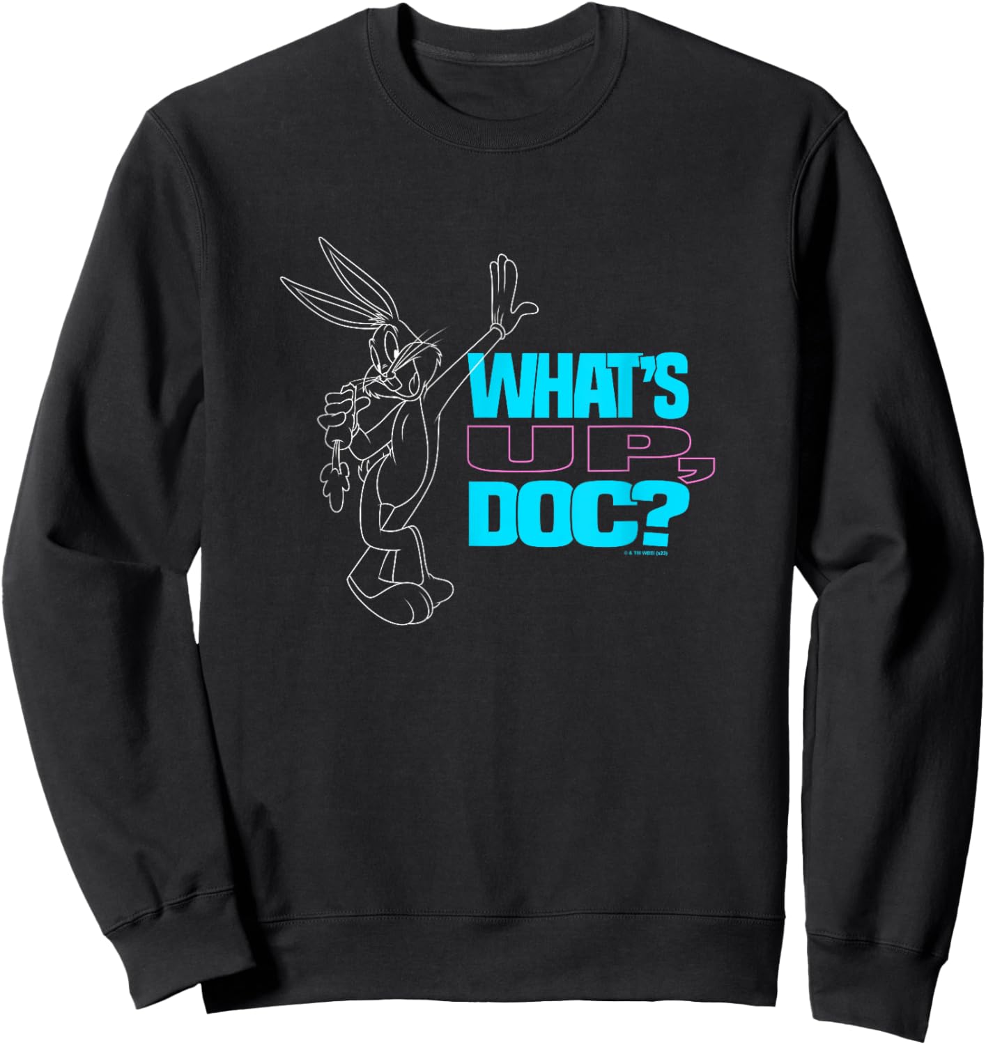 Looney Tunes What's Up Doc? Bugs Bunny Outline Sweatshirt - Sweatshirt | Black