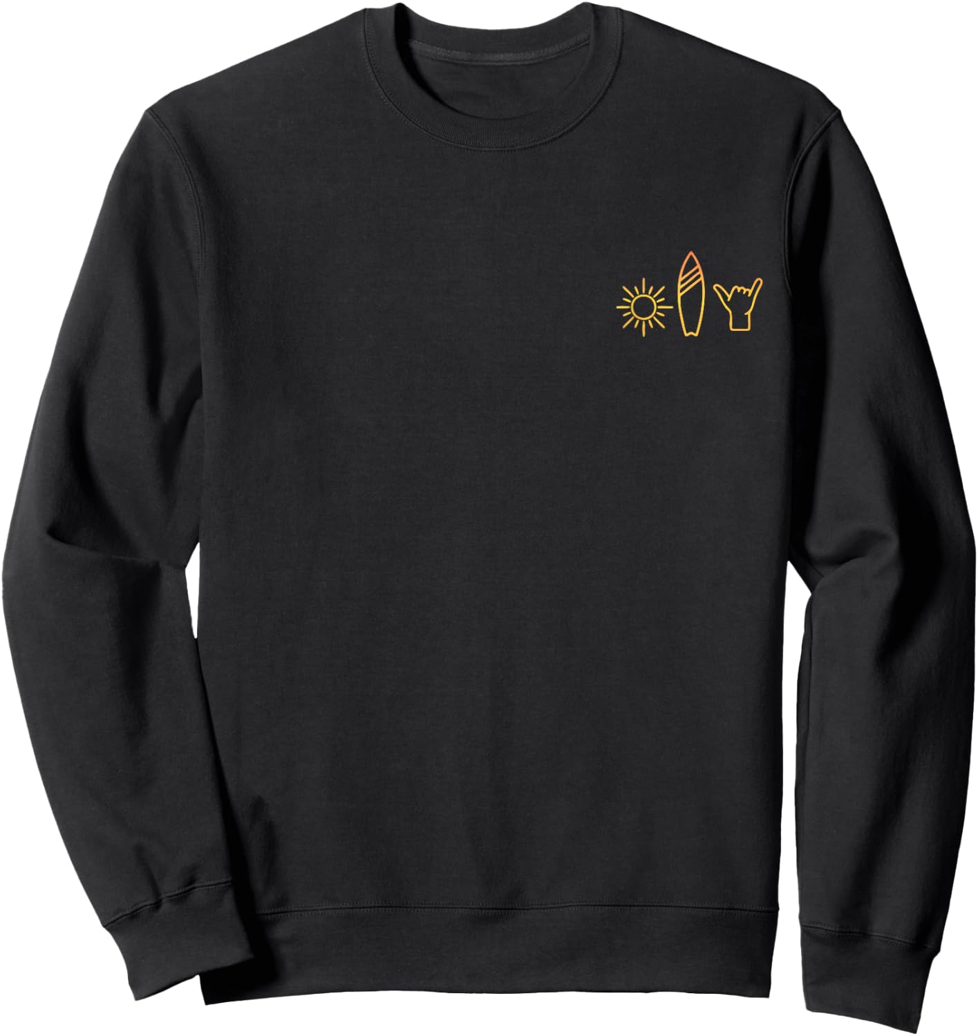 Surfer Surfboard Vintage Surfing Beach Summer Surf Sweatshirt - Sweatshirt | Black