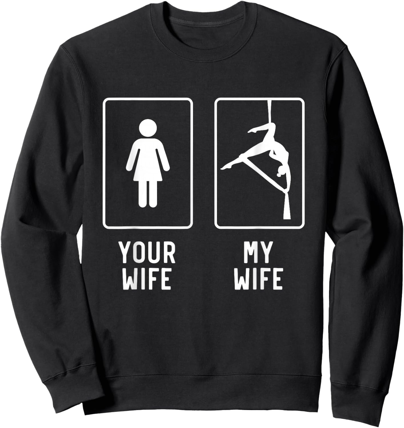 Hammock Silk Wife Funny Aerial Yoga Gifts For Husband Sweatshirt - Sweatshirt | Black