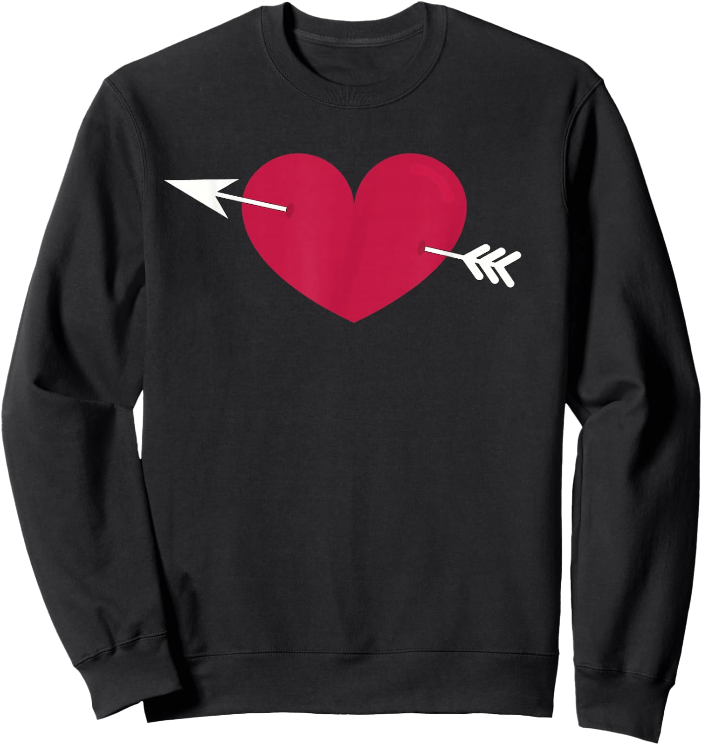 Lovestruck Symbol Cupid's Arrow and Heart Struck with Love Sweatshirt - Sweatshirt | Black