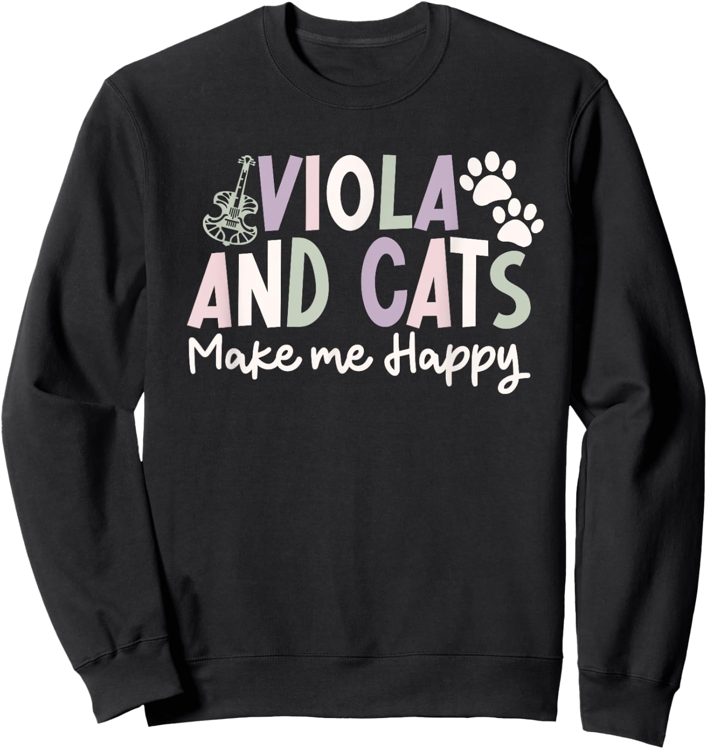 funny Viola And Cats lover saying funny viola cats fans Sweatshirt - Sweatshirt | Black