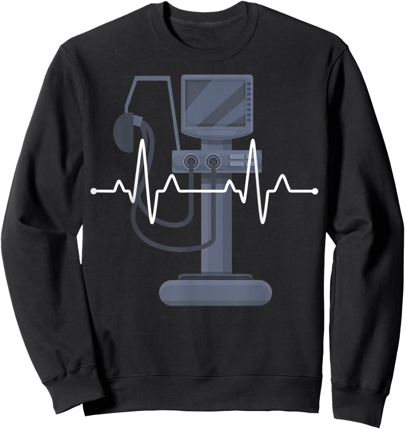 ECG with monitor monitoring IMC intensive care doctor Sweatshirt - Sweatshirt | Black