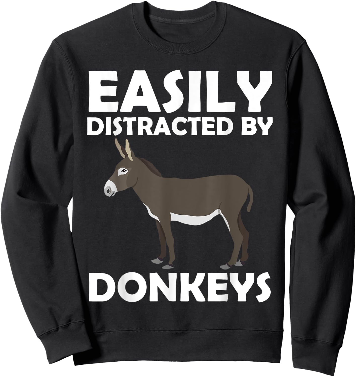 Cool Donkey Women Mule Horse Equine Safari Zookeeper Sweatshirt - Sweatshirt | Black
