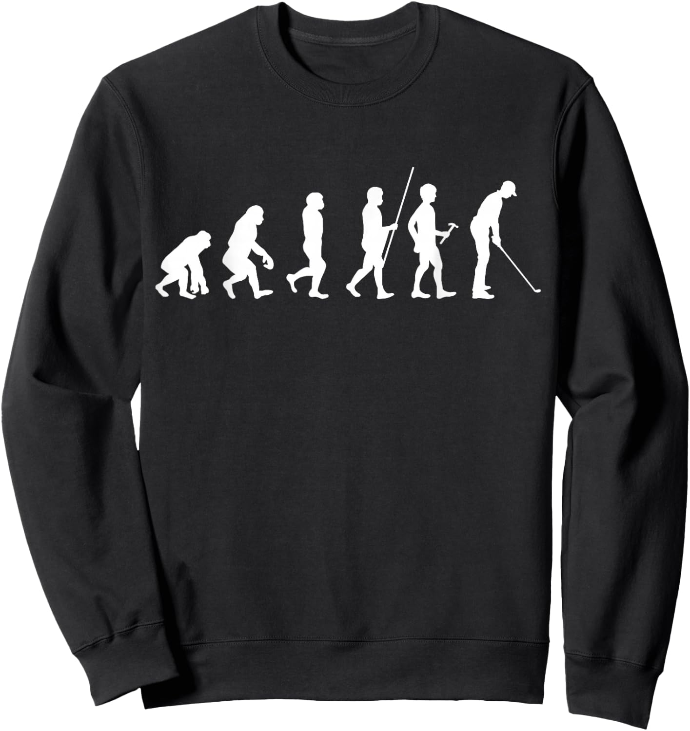 Evolution of Humanity to Golfer Golf Sweatshirt - Sweatshirt | Black