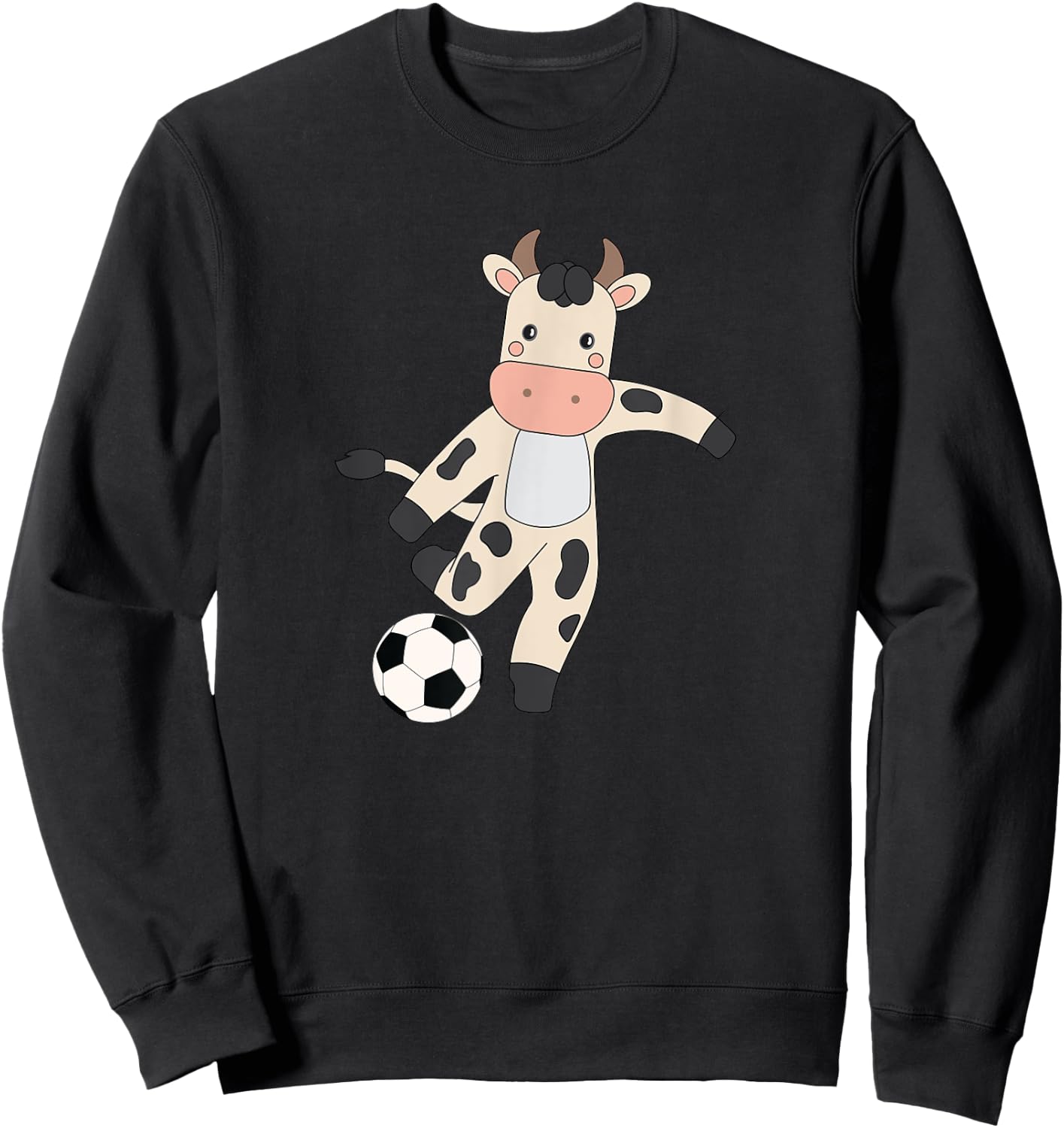 Cow Soccer Player Hobby Ball Sports Sweatshirt - Sweatshirt | Black