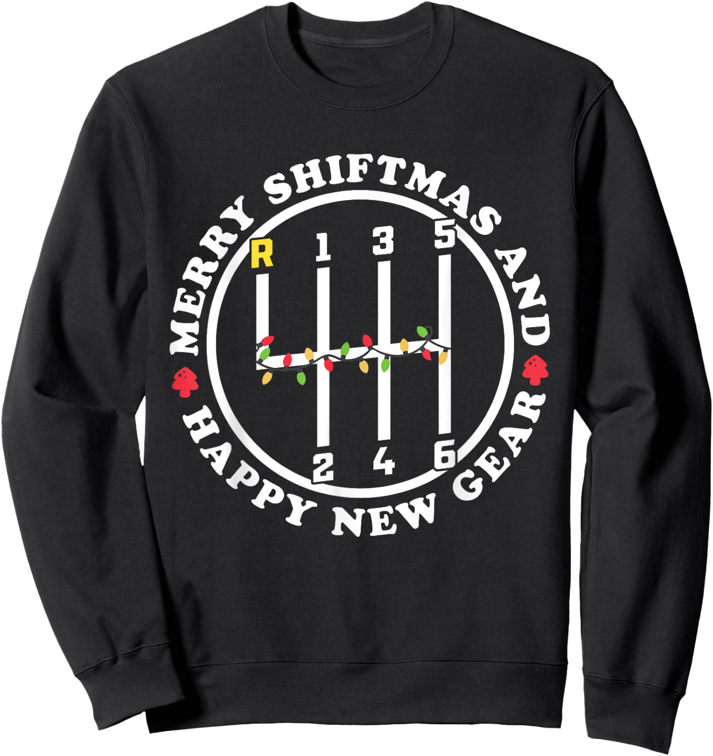Merry Shiftmas And A Happy New Gear Christmas Manual Gearbox Sweatshirt - Sweatshirt | Black