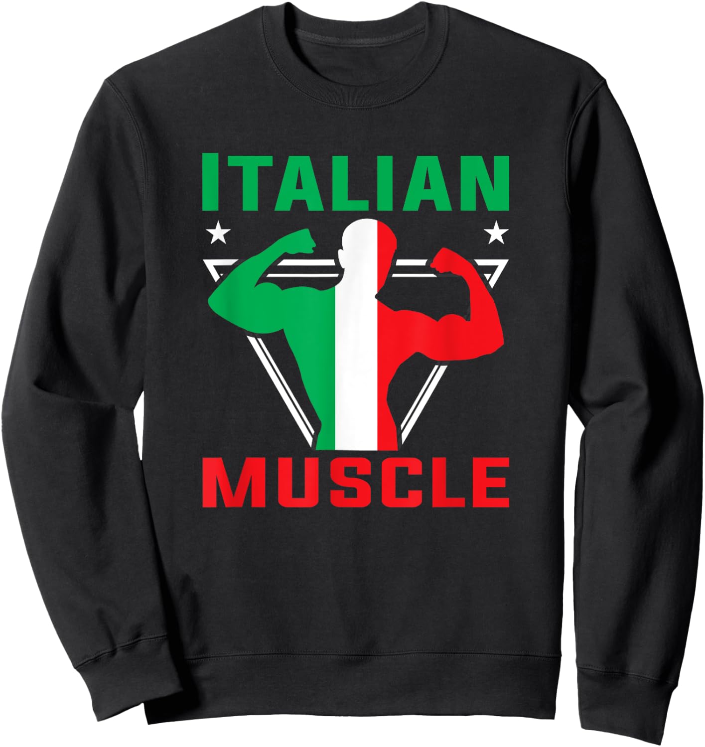 Italian Muscle Funny Italian Heritage Workout Gift Sweatshirt - Sweatshirt | Black