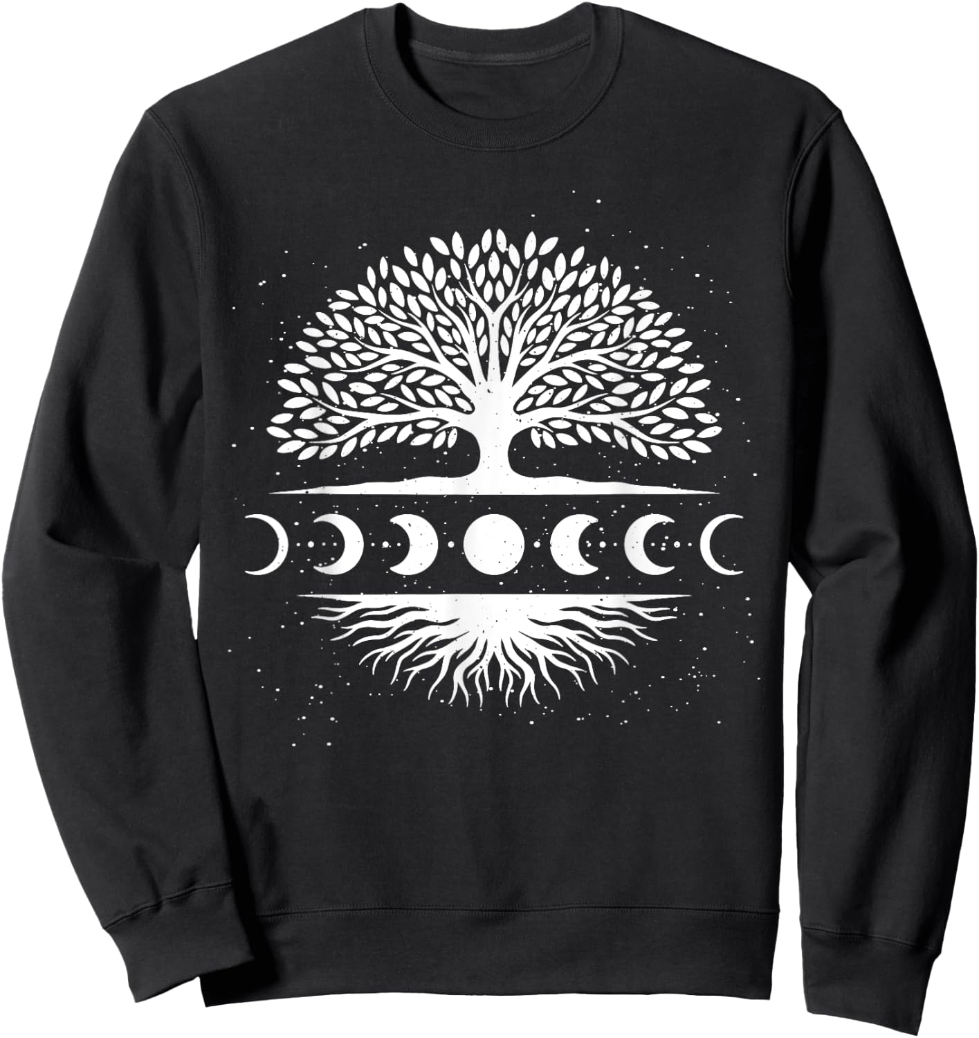 Tree Of Life Yggdrasil Moon Phase Spiritual Sweatshirt - Sweatshirt | Black