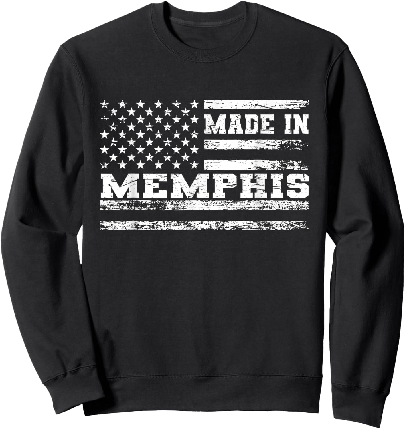 Made In Memphis Vintage US Flag Sweatshirt - Sweatshirt | Black