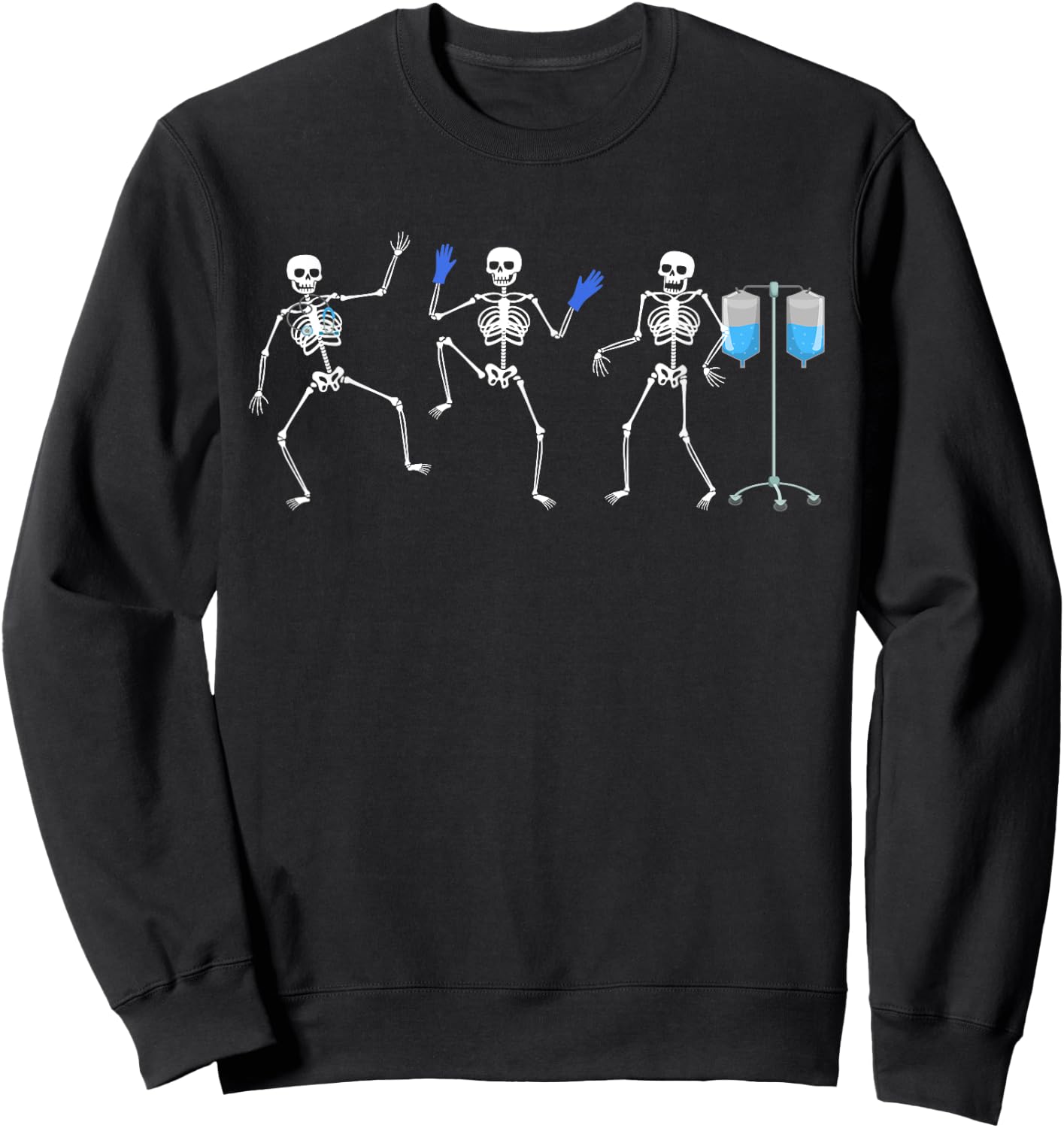 Nurse Skeleton Halloween healthcare Crew Skeleton Nurse Sweatshirt - Sweatshirt | Black