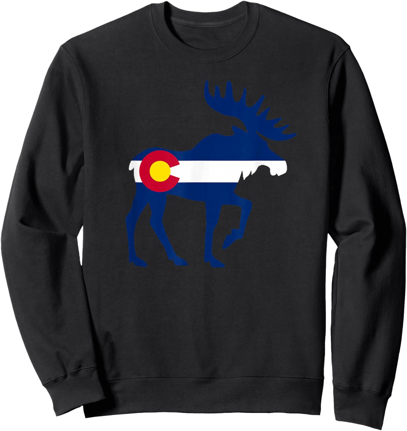 Colorado Flag Moose Colorado Flag Sweatshirt - Sweatshirt | Black