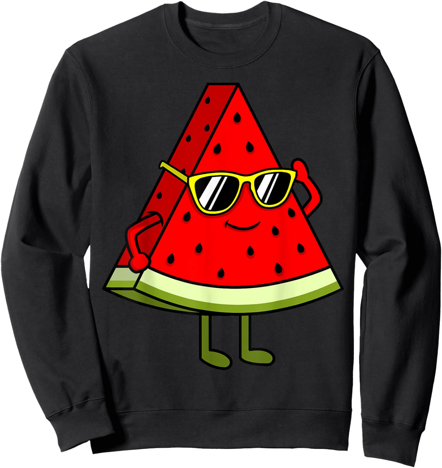 Cute Watermelon Women Girls Summer Watermelon Sweatshirt - Sweatshirt | Black