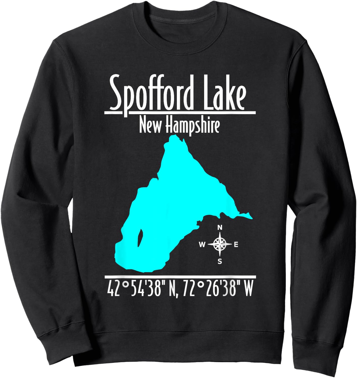 Modern Spofford Lake, New Hampshire Sweatshirt - Sweatshirt | Black