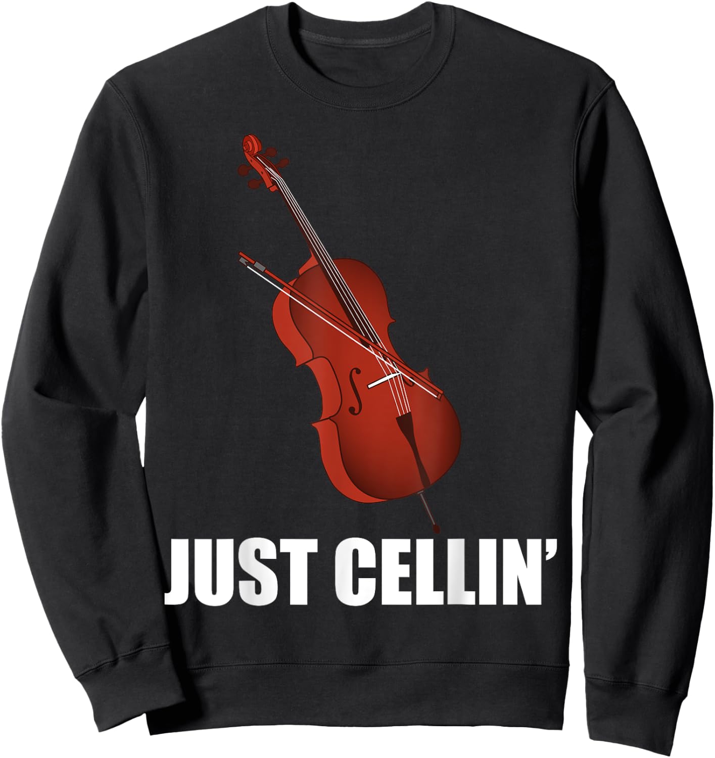 Funny Cello Designs Women Music Fan Lover Musicians Sweatshirt - Sweatshirt | Black
