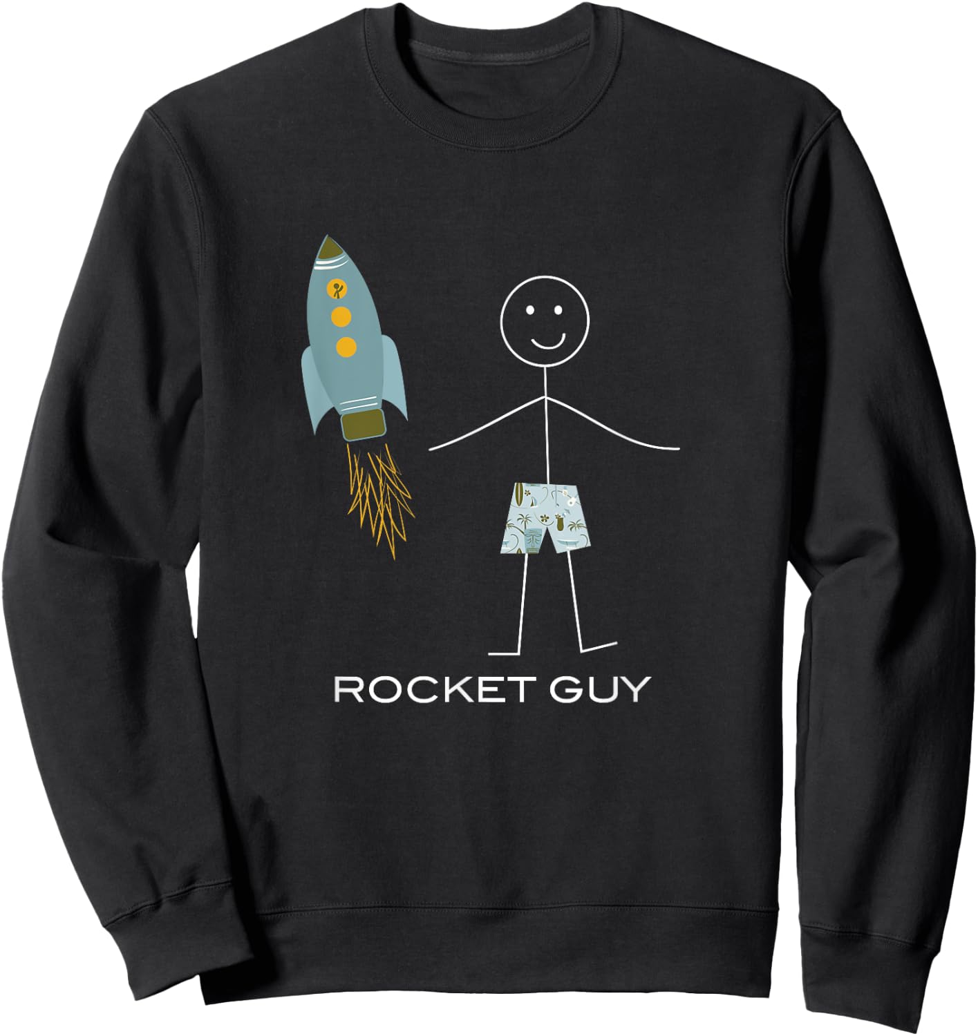 Funny Rocket Guy Space Boys Rocket Sweatshirt - Sweatshirt | Black