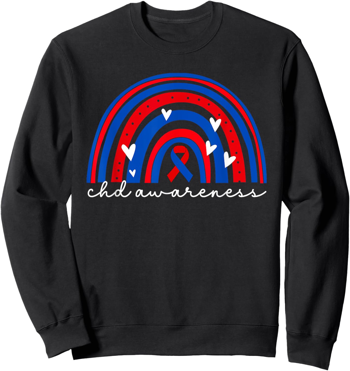 CHD Congenital Heart Defect Awareness Month Wear Red For CHD Sweatshirt - Sweatshirt | Black