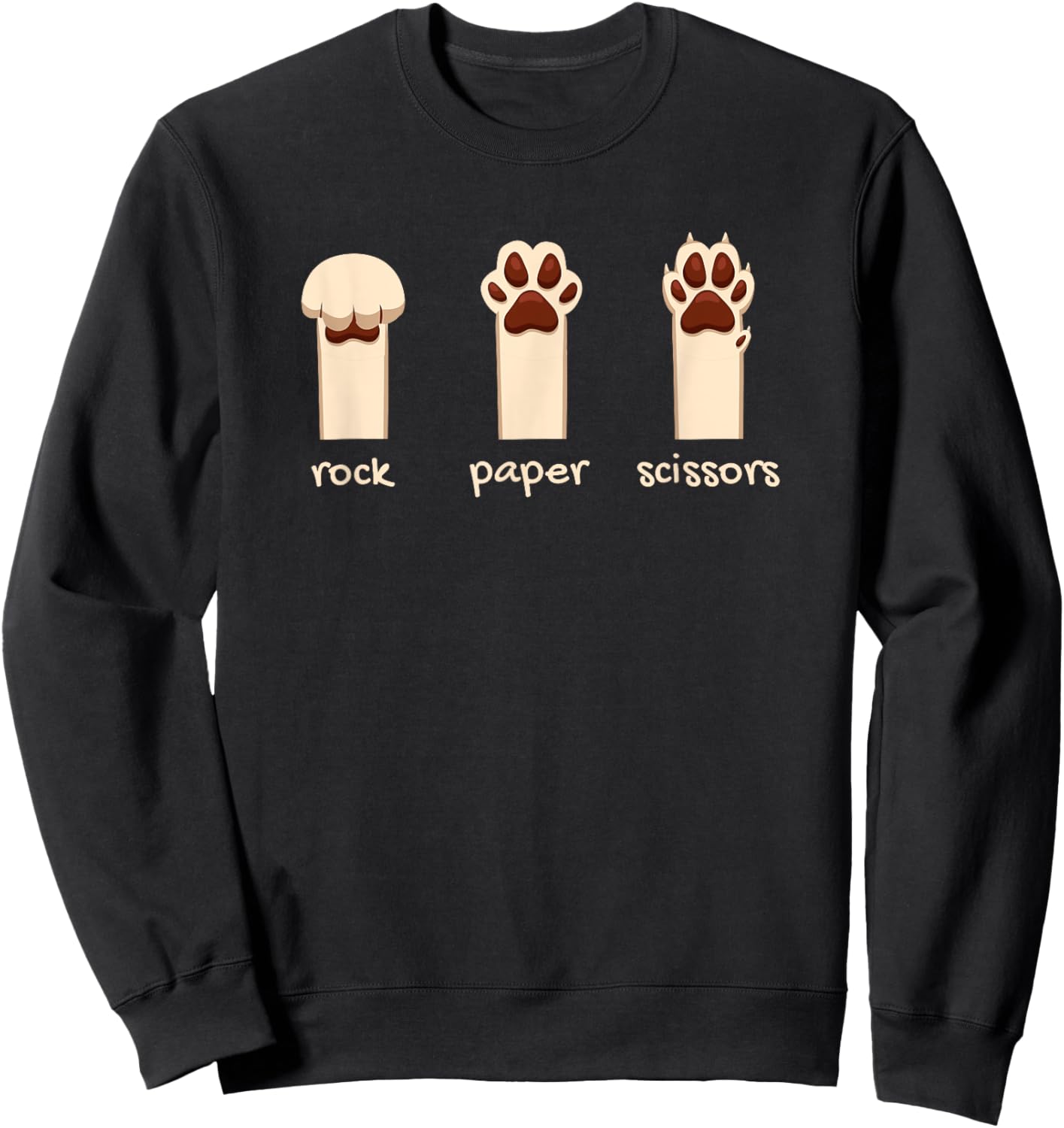 Funny Dog Rock Paper Scissors Hilarious Cute Dog Paws Girls Kids Sweatshirt - Sweatshirt | Black