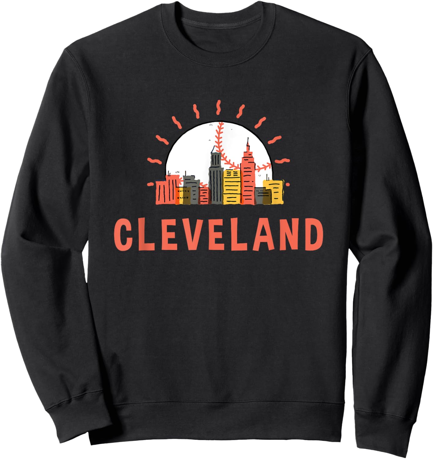Ohio Cleveland Skyline Cityscape Sweatshirt - Sweatshirt | Black