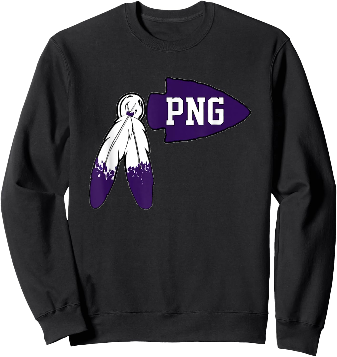 Port Neches-Groves High School PNG Feathers Indians Football Sweatshirt - Sweatshirt | Black