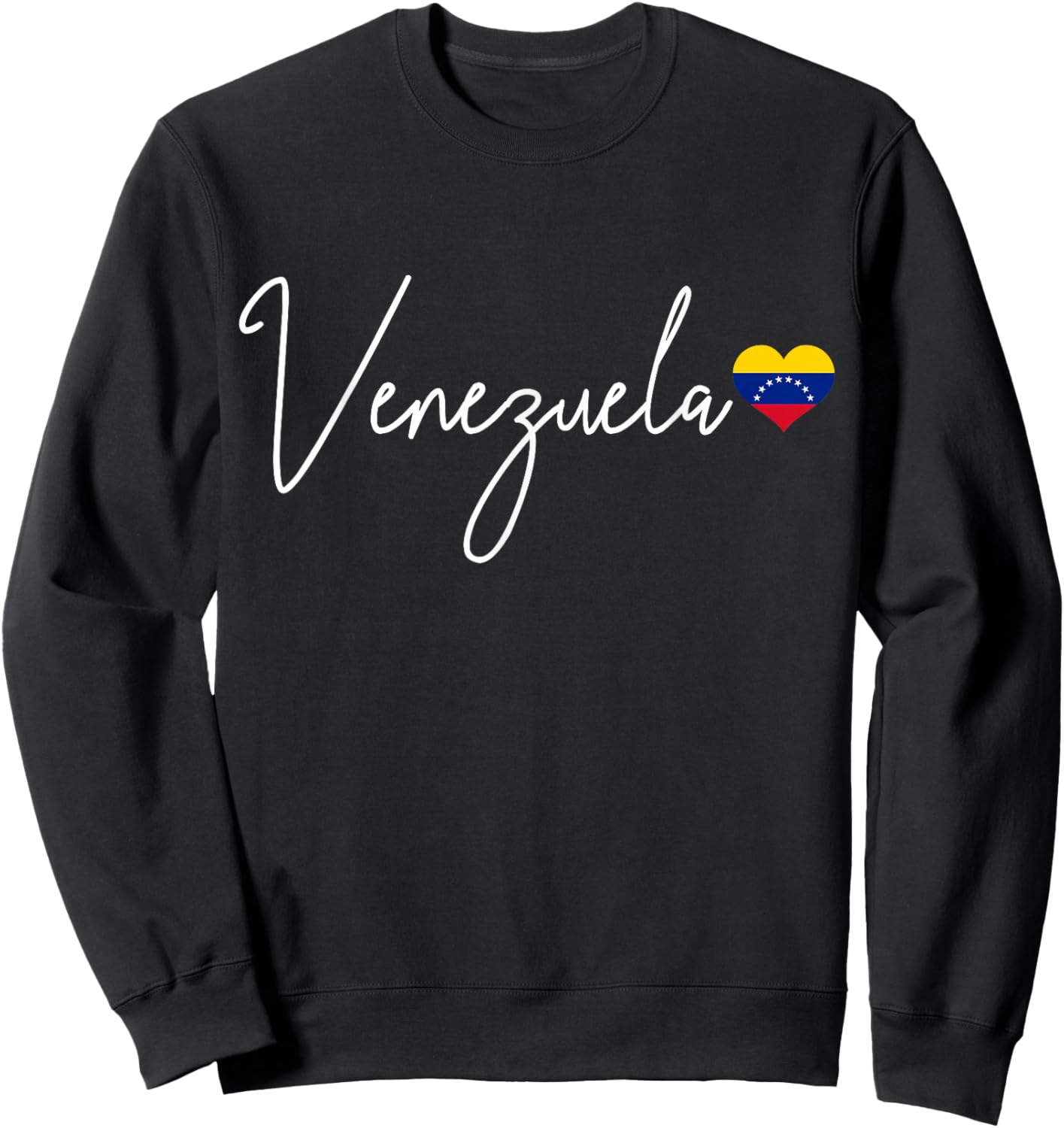 Venezuela Heart Pride Venezuelan Flag Sweatshirt - Sweatshirt | Black