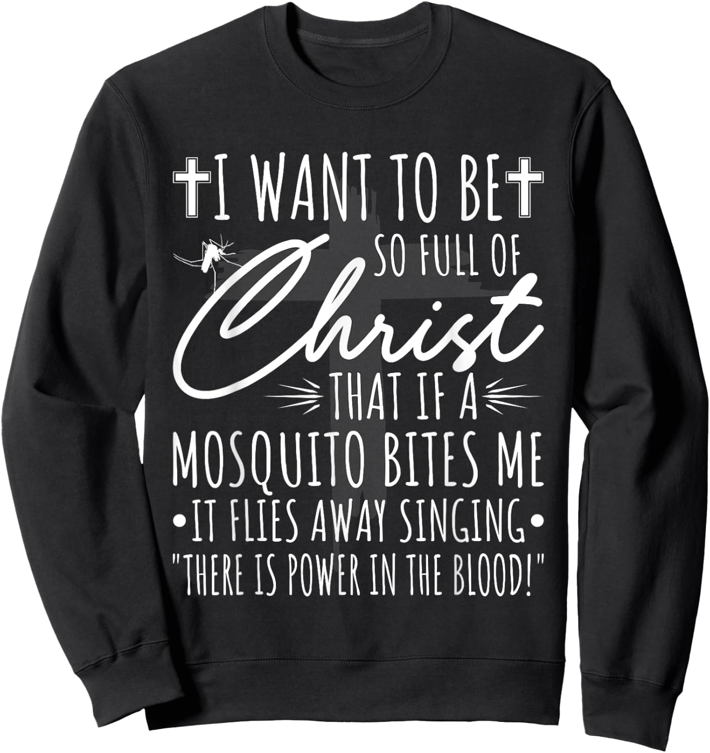 I Want To Be So Full Of Christ That If A Mosquito Bites Me Sweatshirt - Sweatshirt | Black