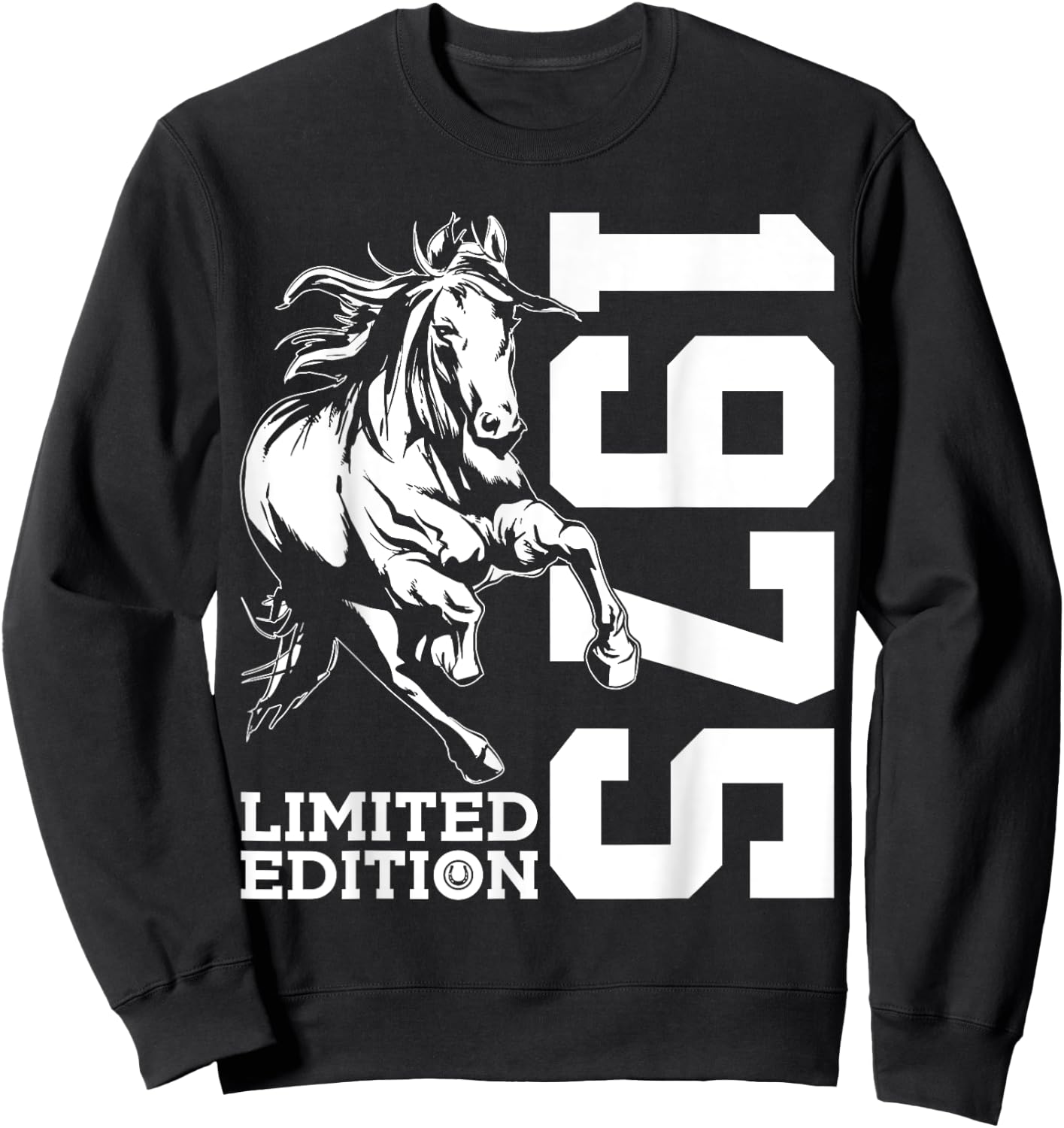 Riding 50th Birthday Horse Limited Edition 1975 Rider Sweatshirt - Sweatshirt | Black