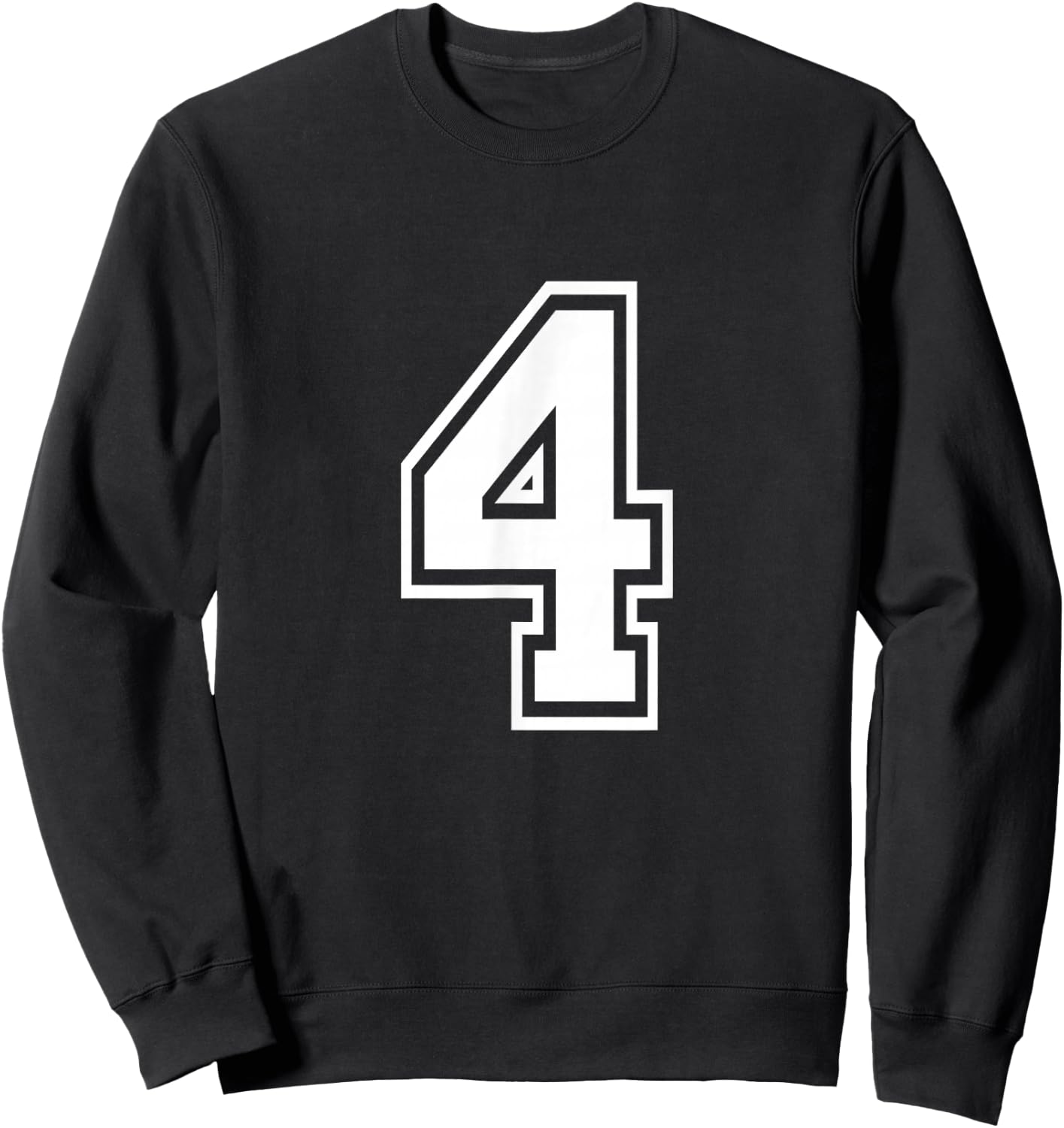 Number 4 Varsity Sports Team Jersey 4rd Birthday 4 Years Sweatshirt - Sweatshirt | Black